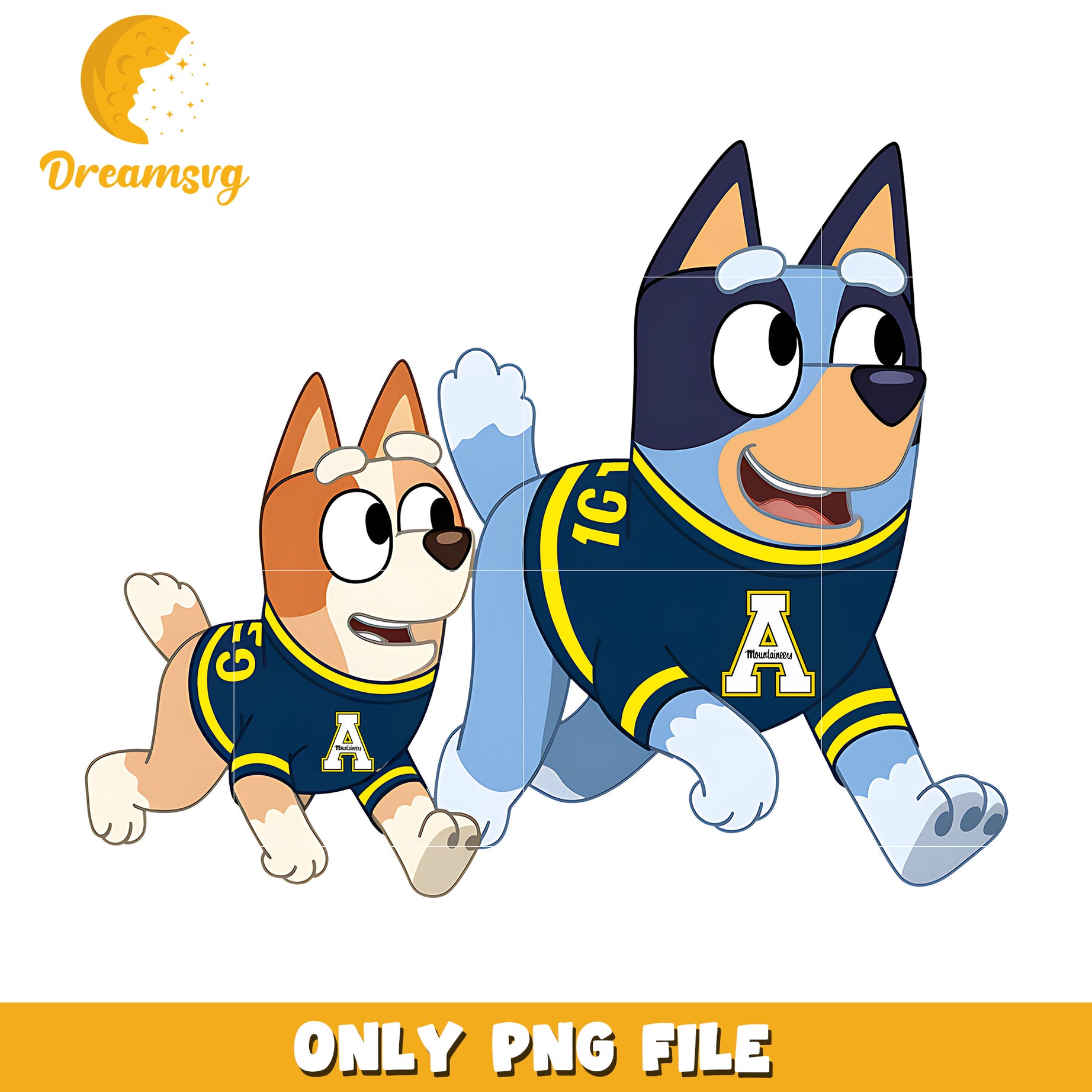 Bluey and Bingo png, Appalachian State Mountaineers png, ncaa png