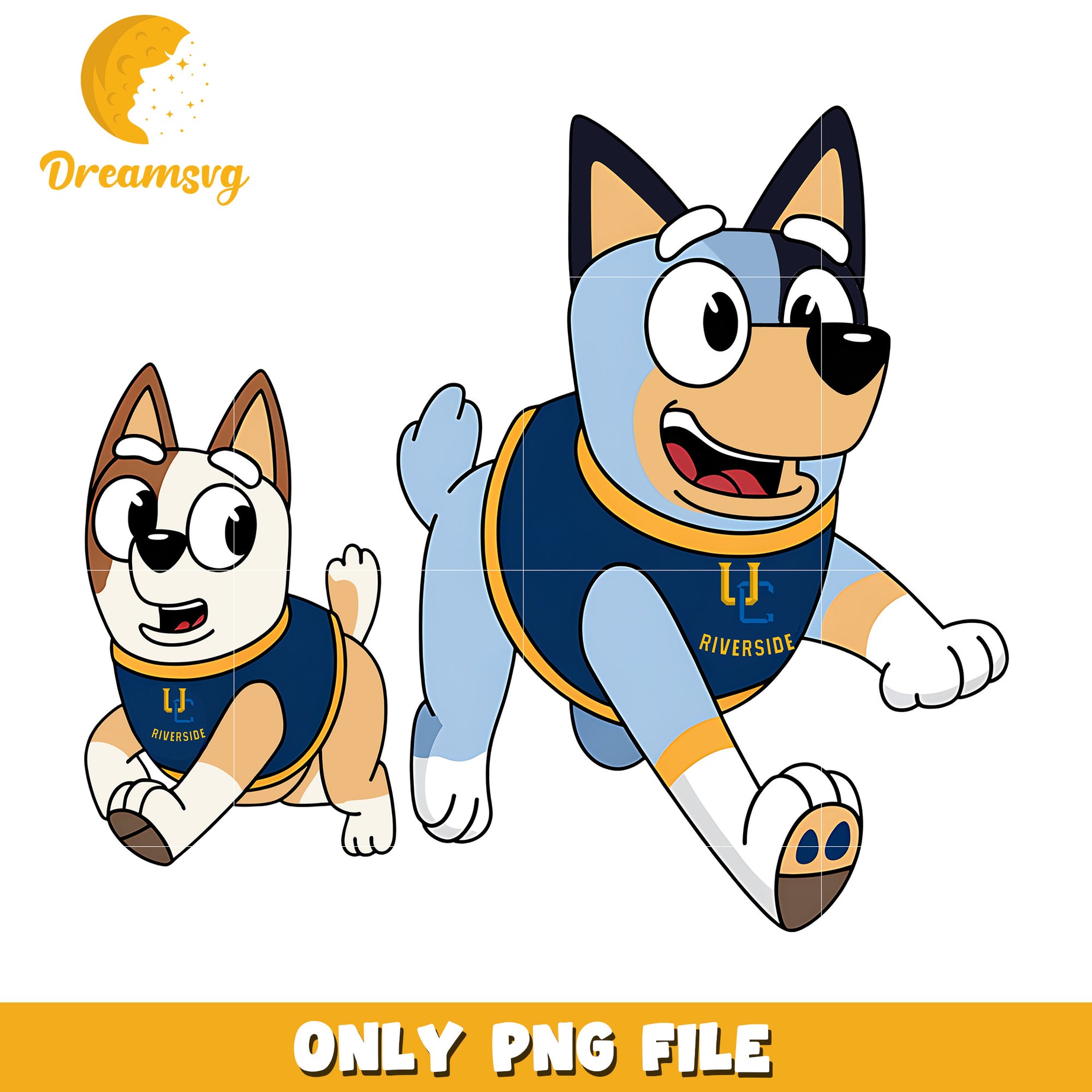 Bluey and Bingo png, California Riverside Highlanders png, ncaa png