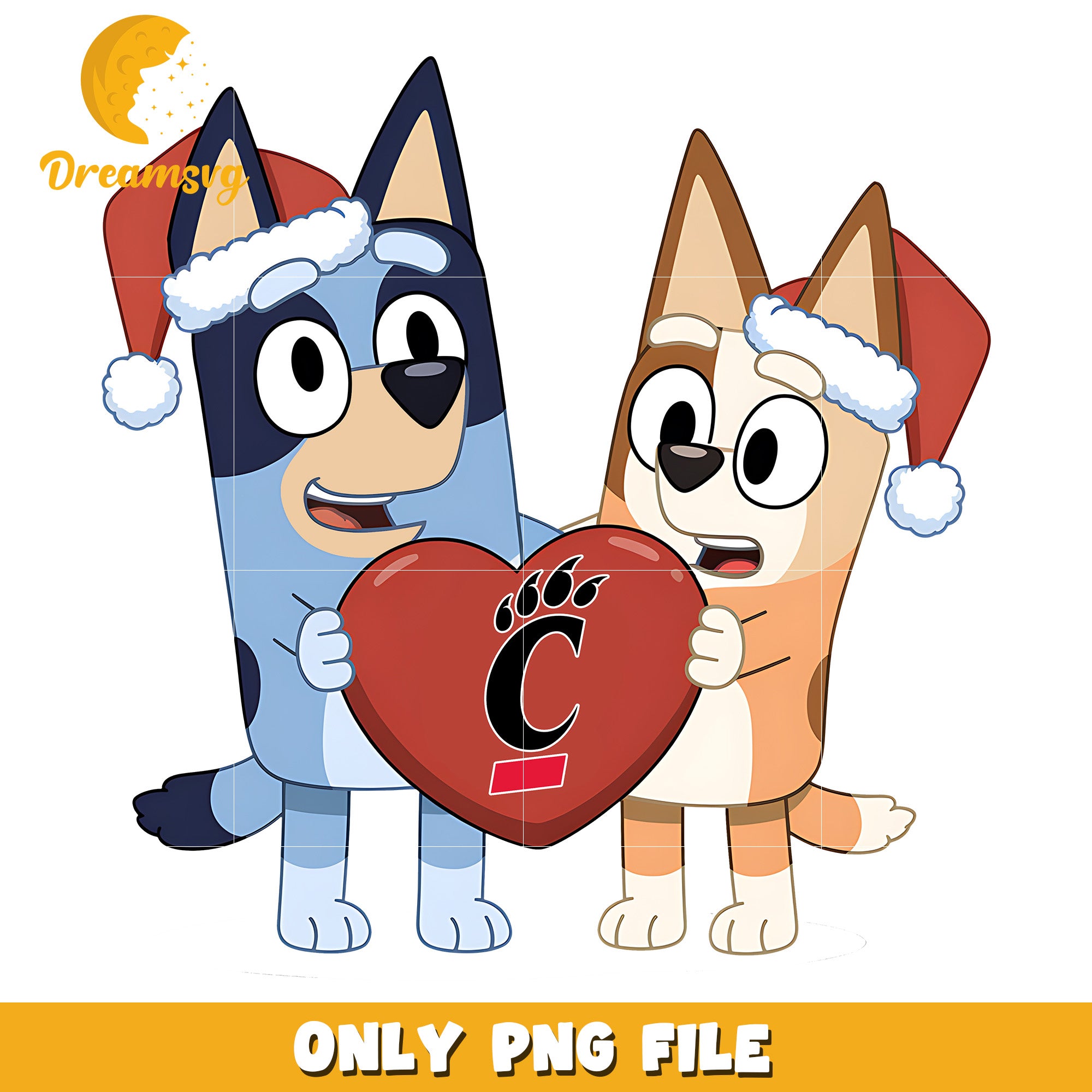 Bluey and Bingo santa hat png, Cincinnati Bearcats png, ncaa logo png