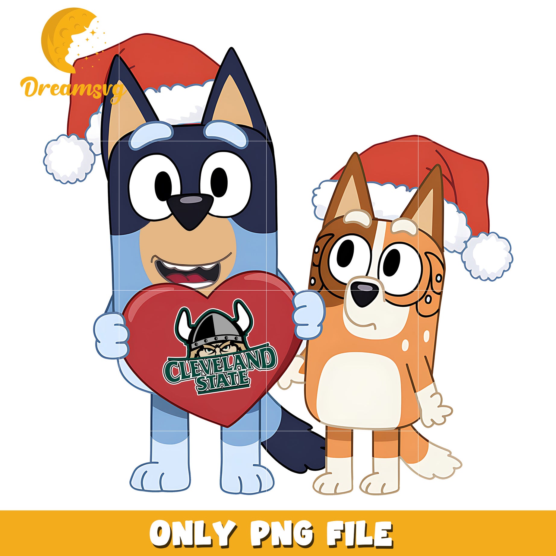 Bluey and Bingo santa hat png, Cleveland State Vikings png, ncaa logo png
