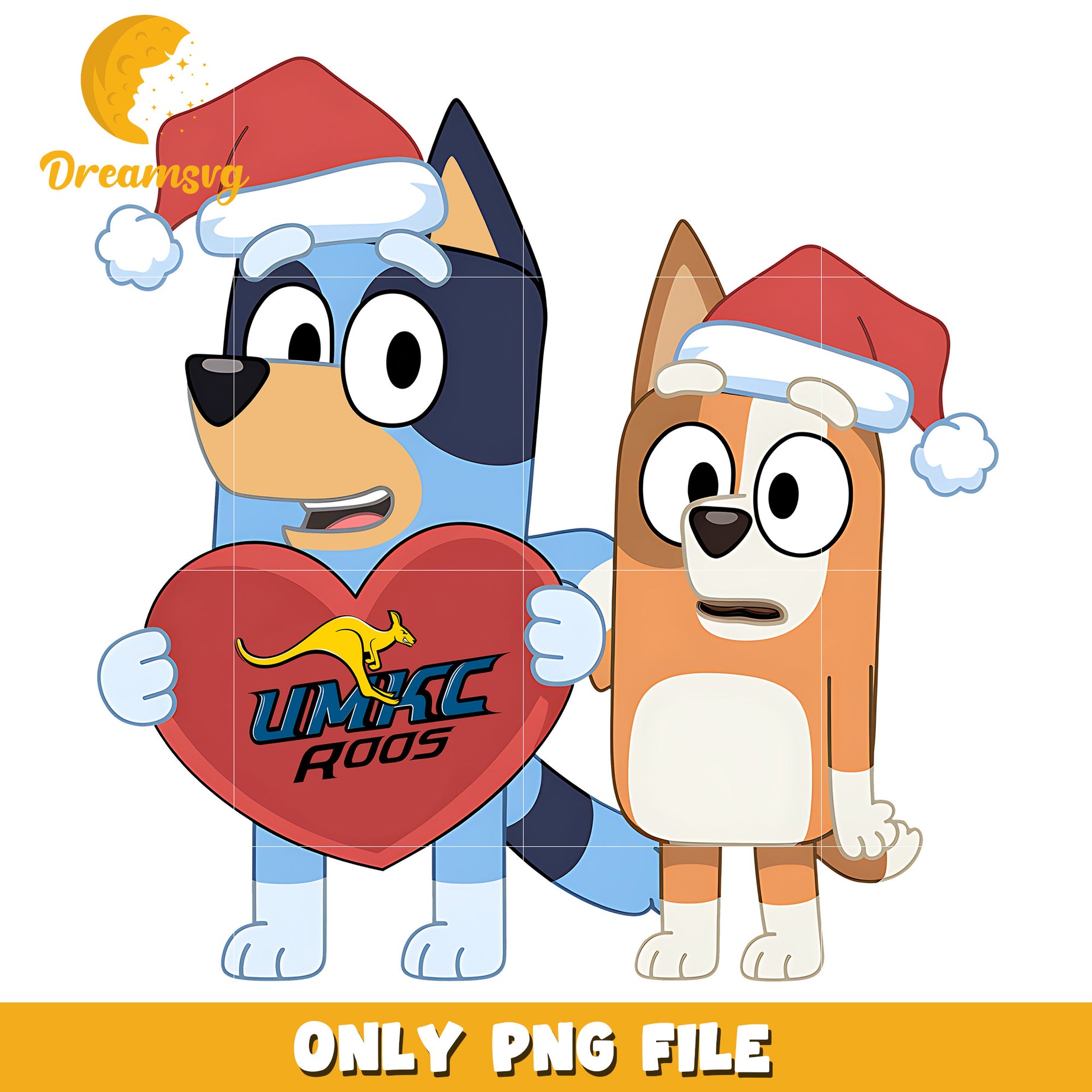 Bluey and Bingo santa hat png, UMKC Kangaroos png, ncaa png