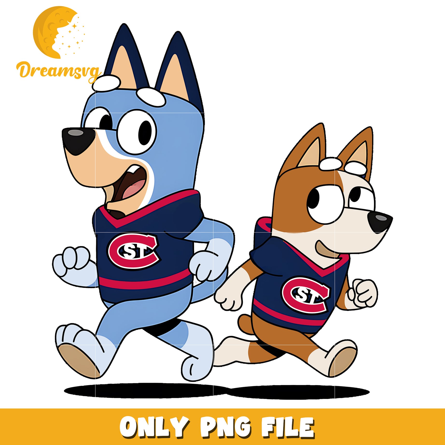 Bluey and bingo Huskies team png, St Cloud State Huskies png, ncaa png