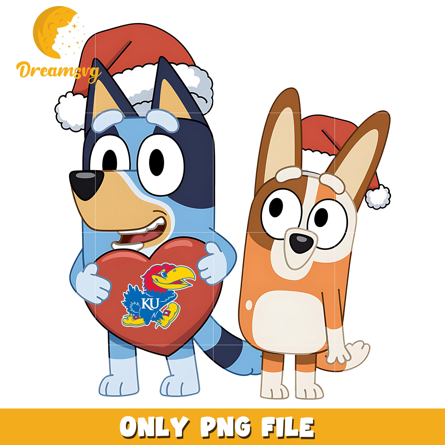 Bluey and bingo logo heart png, Kansas Jayhawks png, ncaa png
