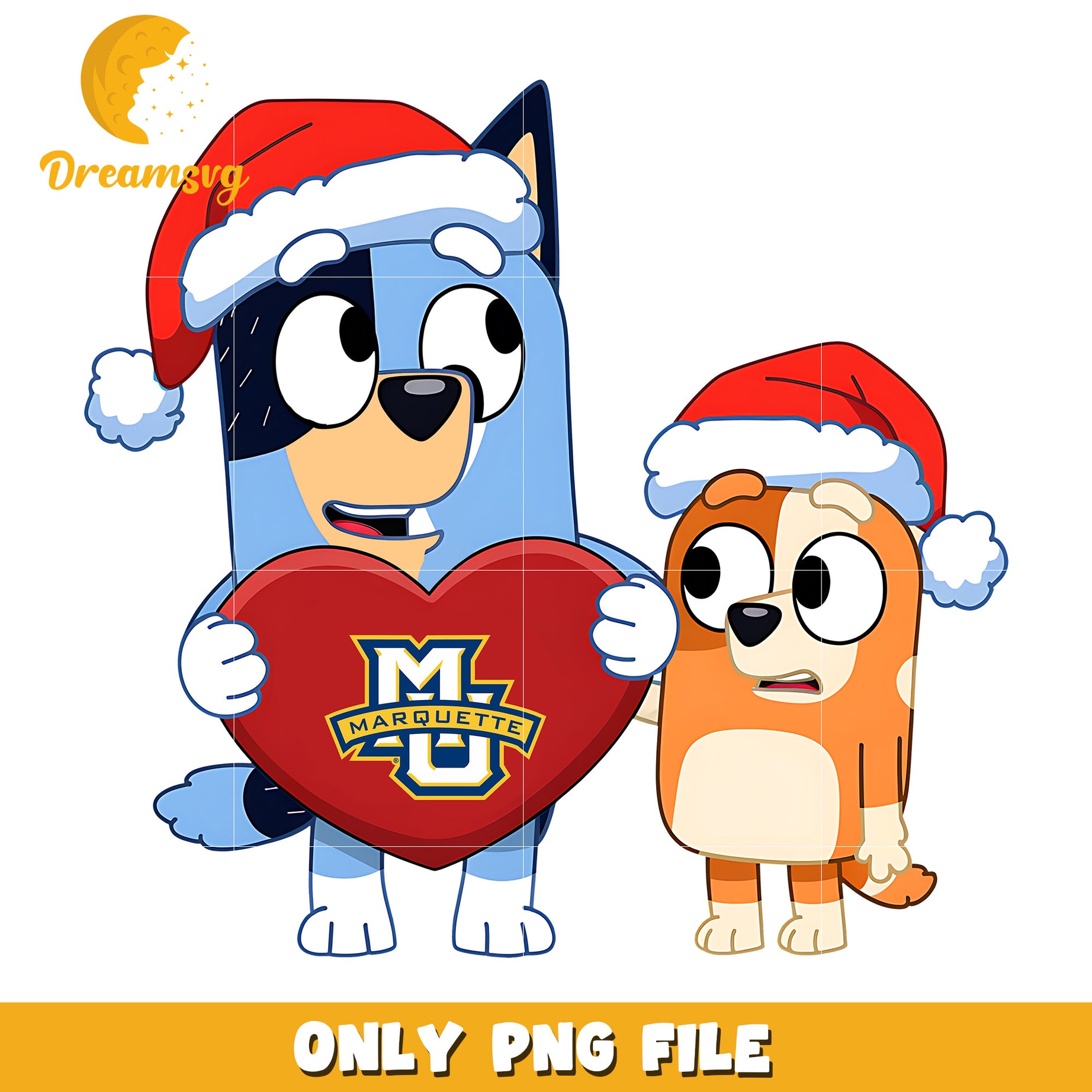 Bluey and bingo logo heart png, Marquette Golden Eagles png, ncaa png