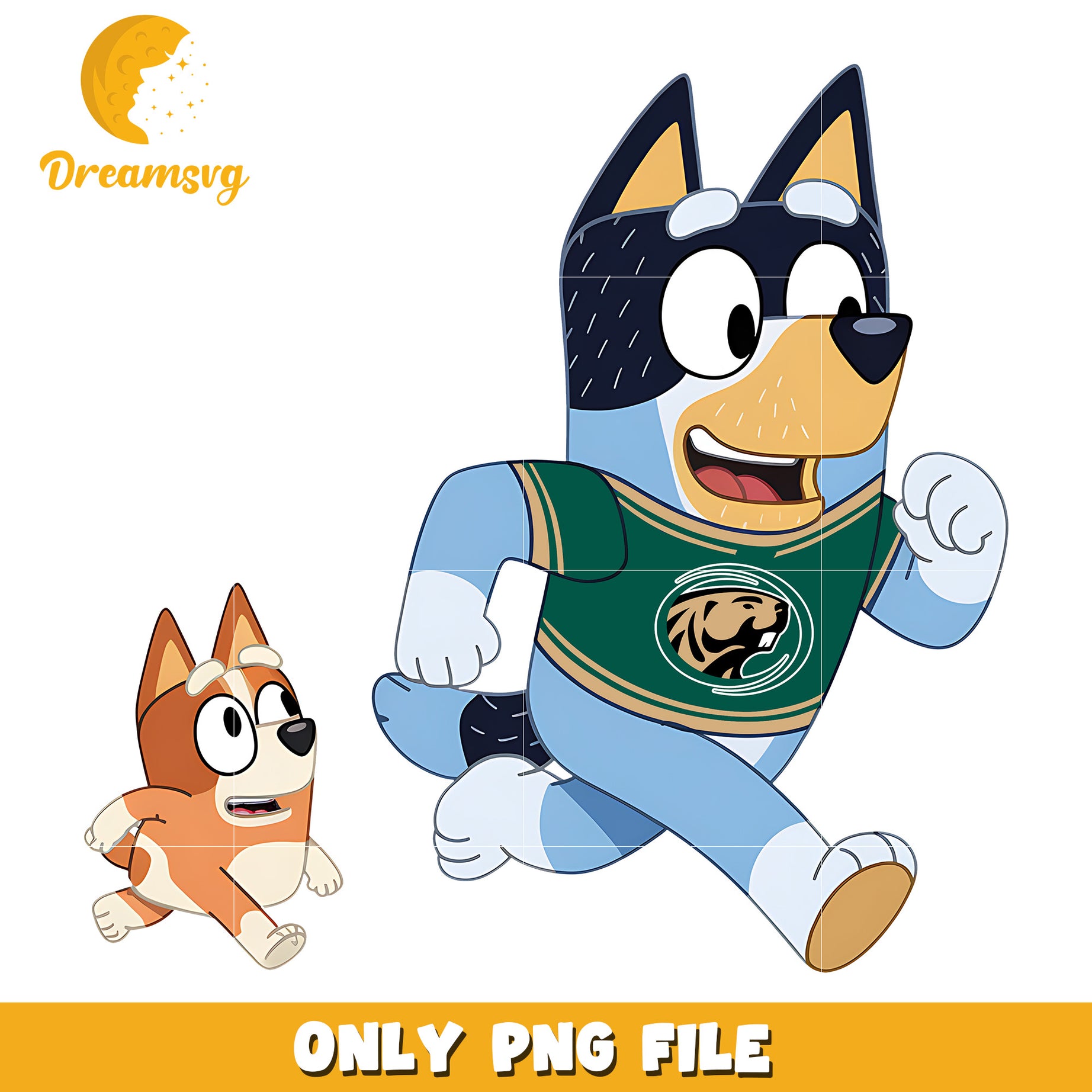 Bluey and bingo ncaa fan png, Bemidji State Beavers png, ncaa png