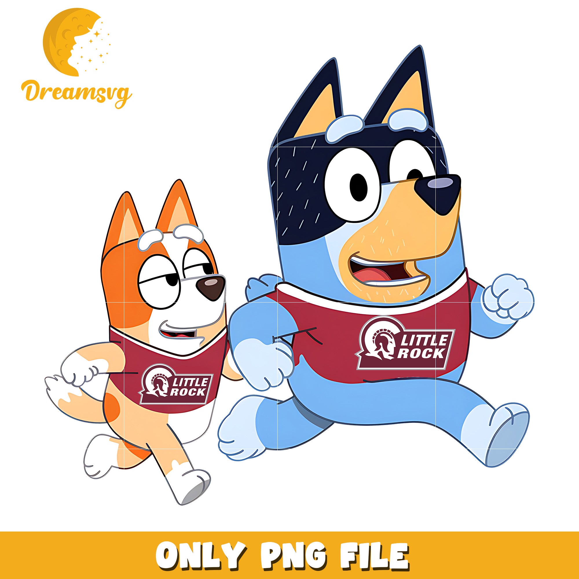 Bluey and bingo ncaa fan png, Little Rock Trojans png, ncaa png