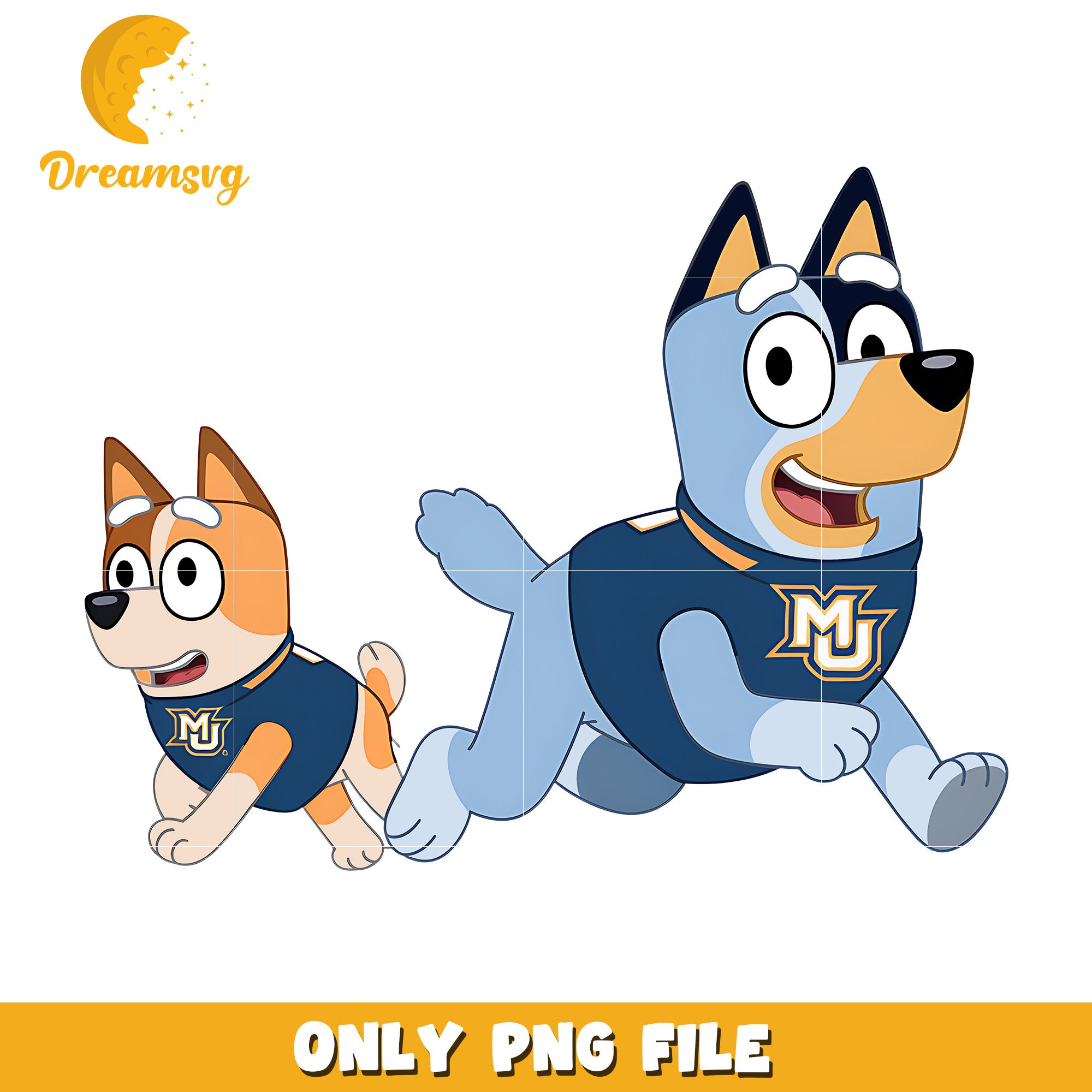 Bluey and bingo ncaa fan png, Marquette Golden Eagles png, ncaa png