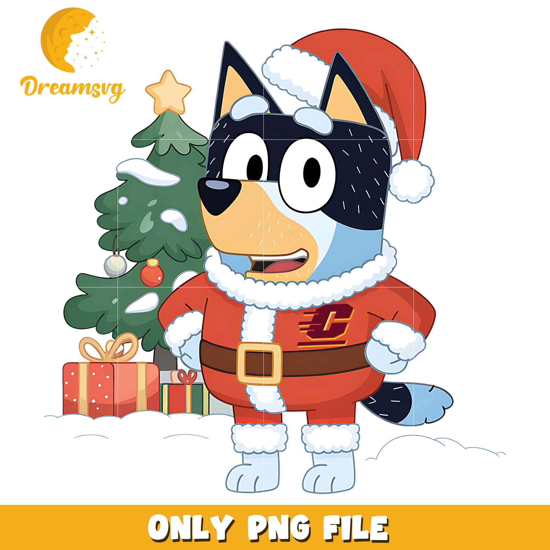 Bluey and christmas tree png, Central Michigan Chippewas png, ncaa png