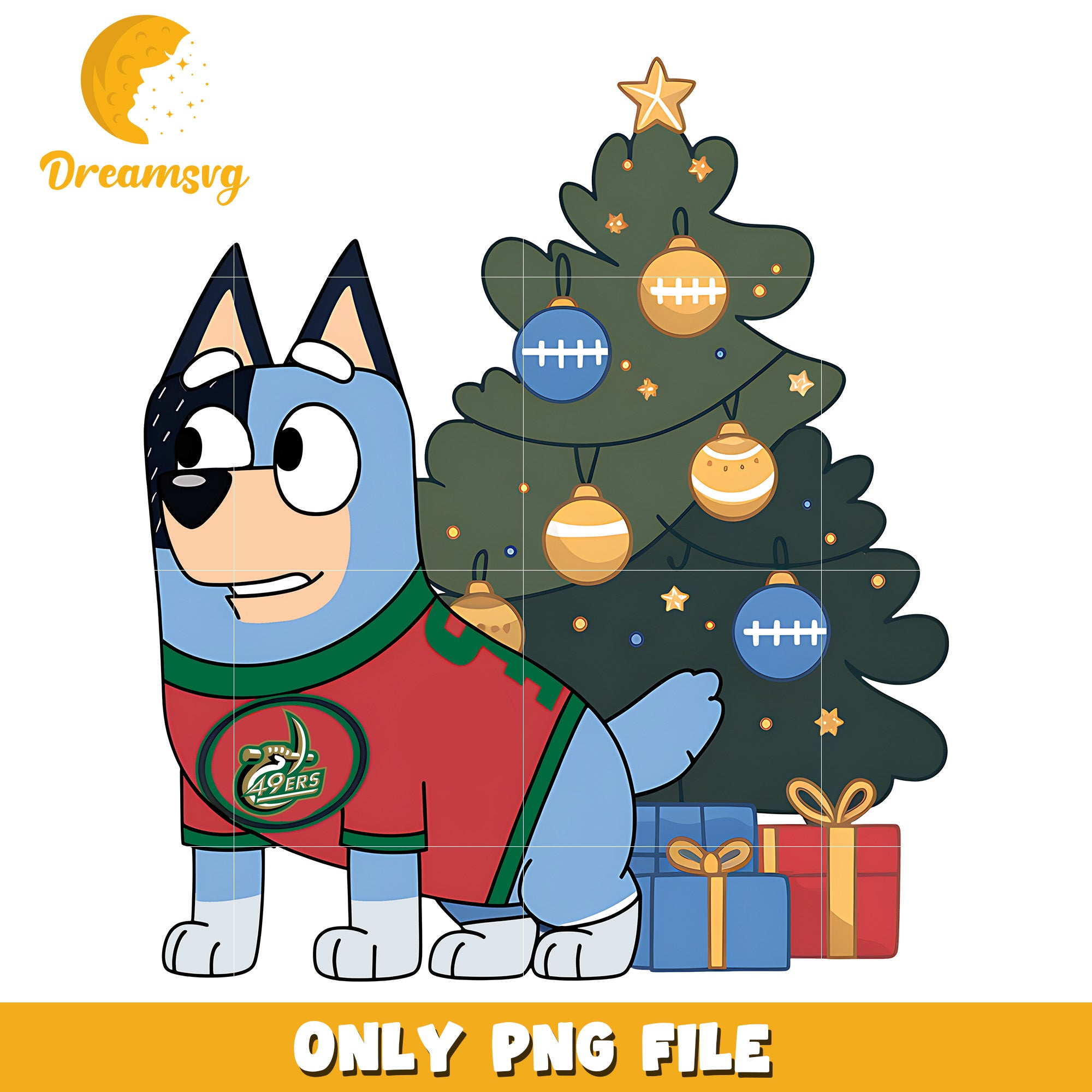 Bluey and christmas tree png, Charlotte ers png, ncaa png