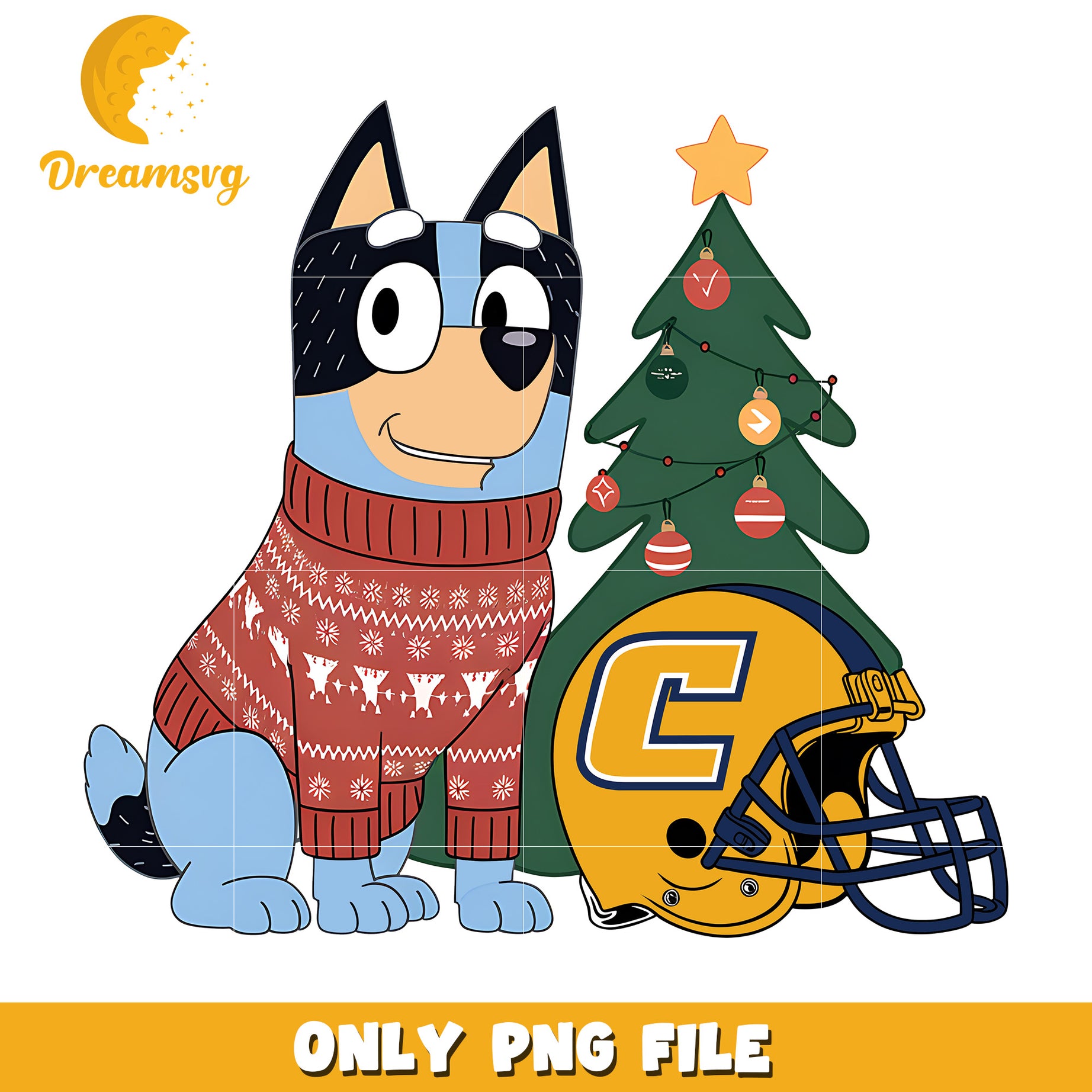 Bluey and christmas tree png, Chattanooga Mocs png, ncaa png