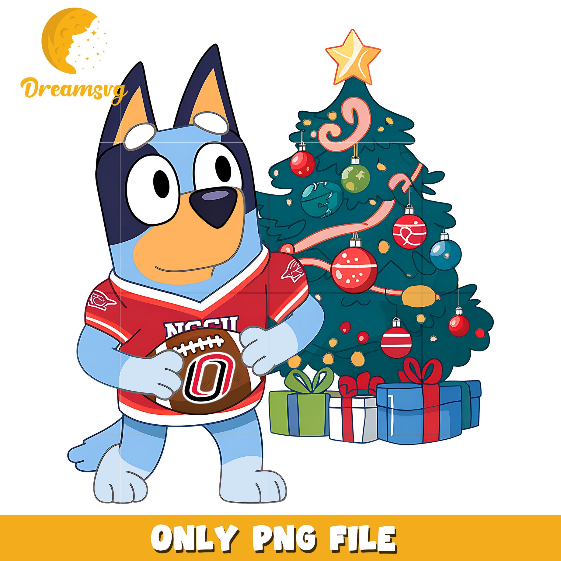 Bluey and christmas tree png, Nebraska Omaha Mavericks png, ncaa team png