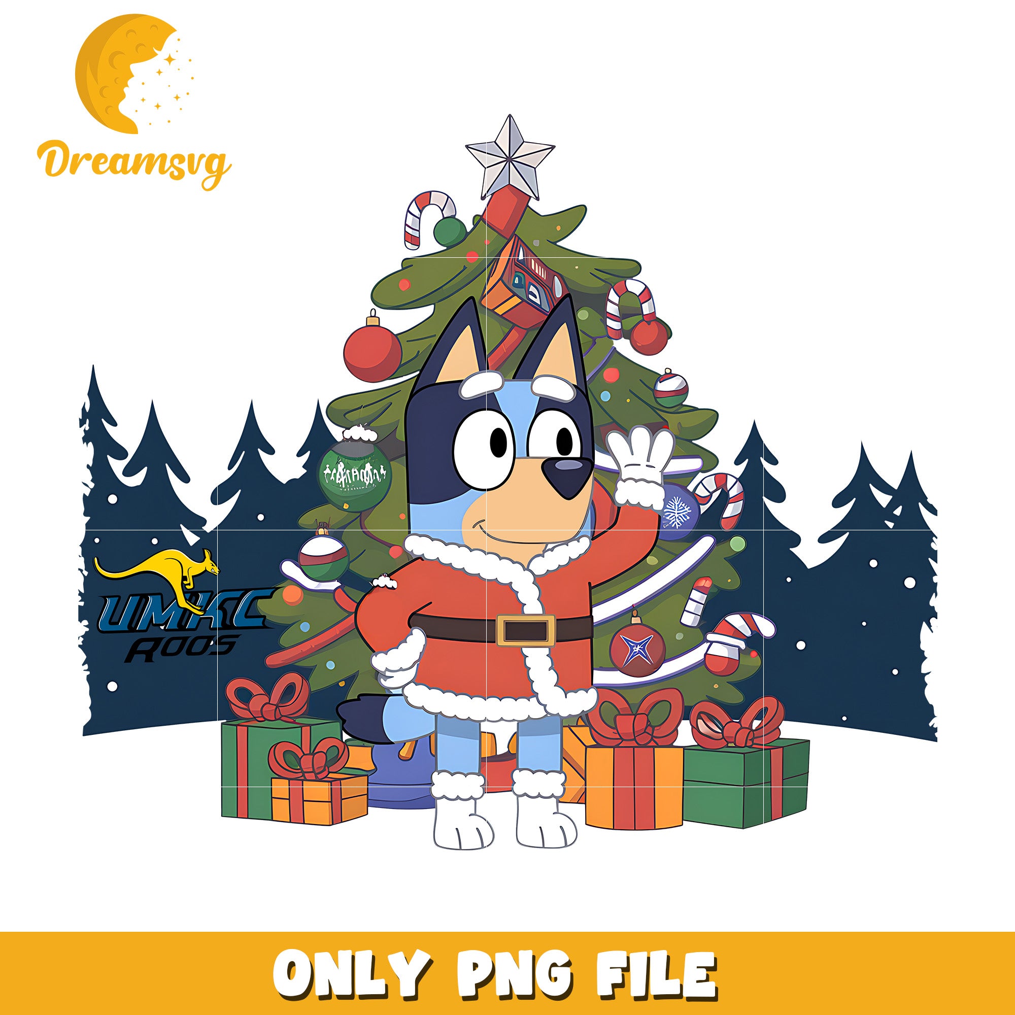 Bluey and christmas tree png, UMKC Kangaroos png, ncaa png – DreamSVG Store