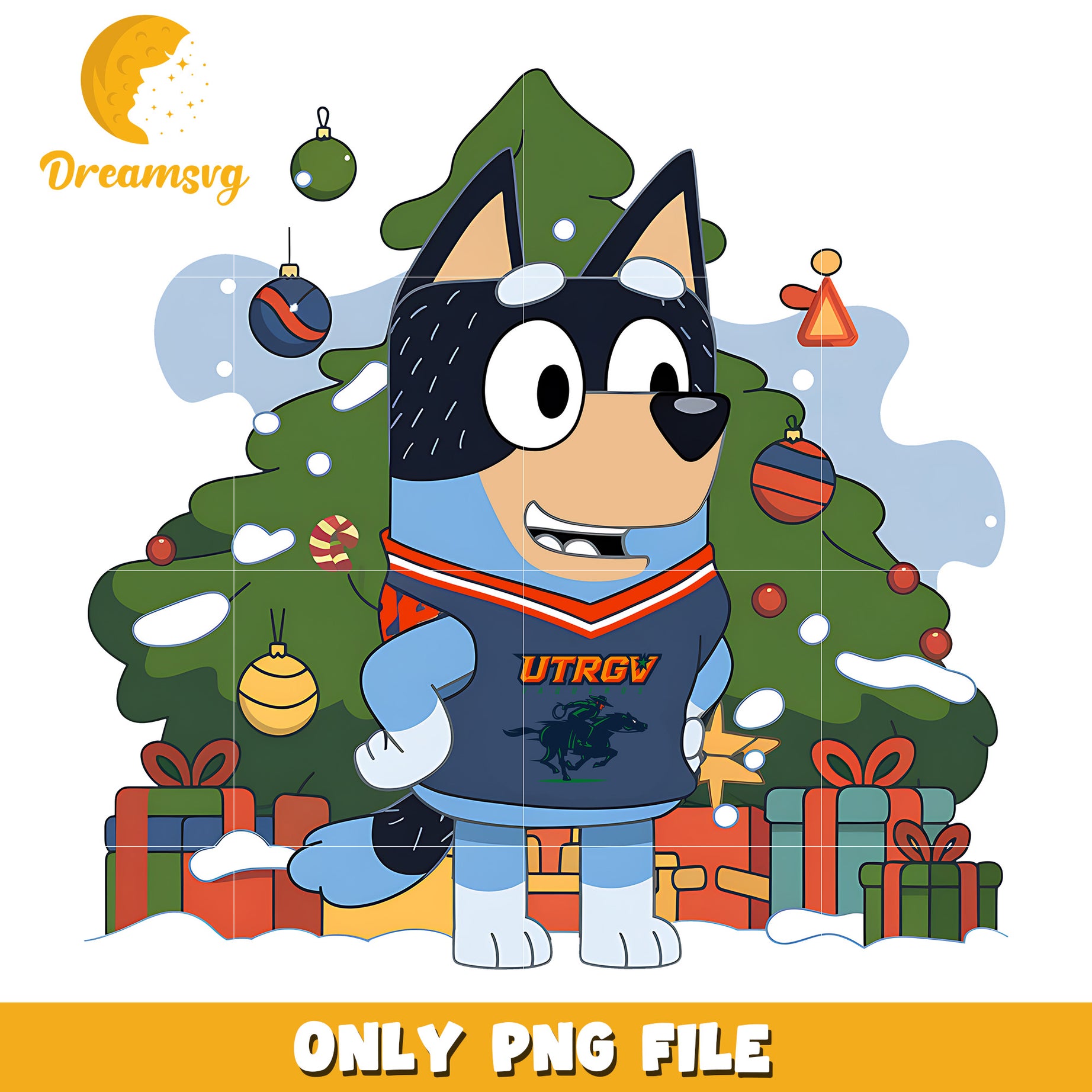 Bluey and christmas tree png, UTRGV Vaqueros png, ncaa png