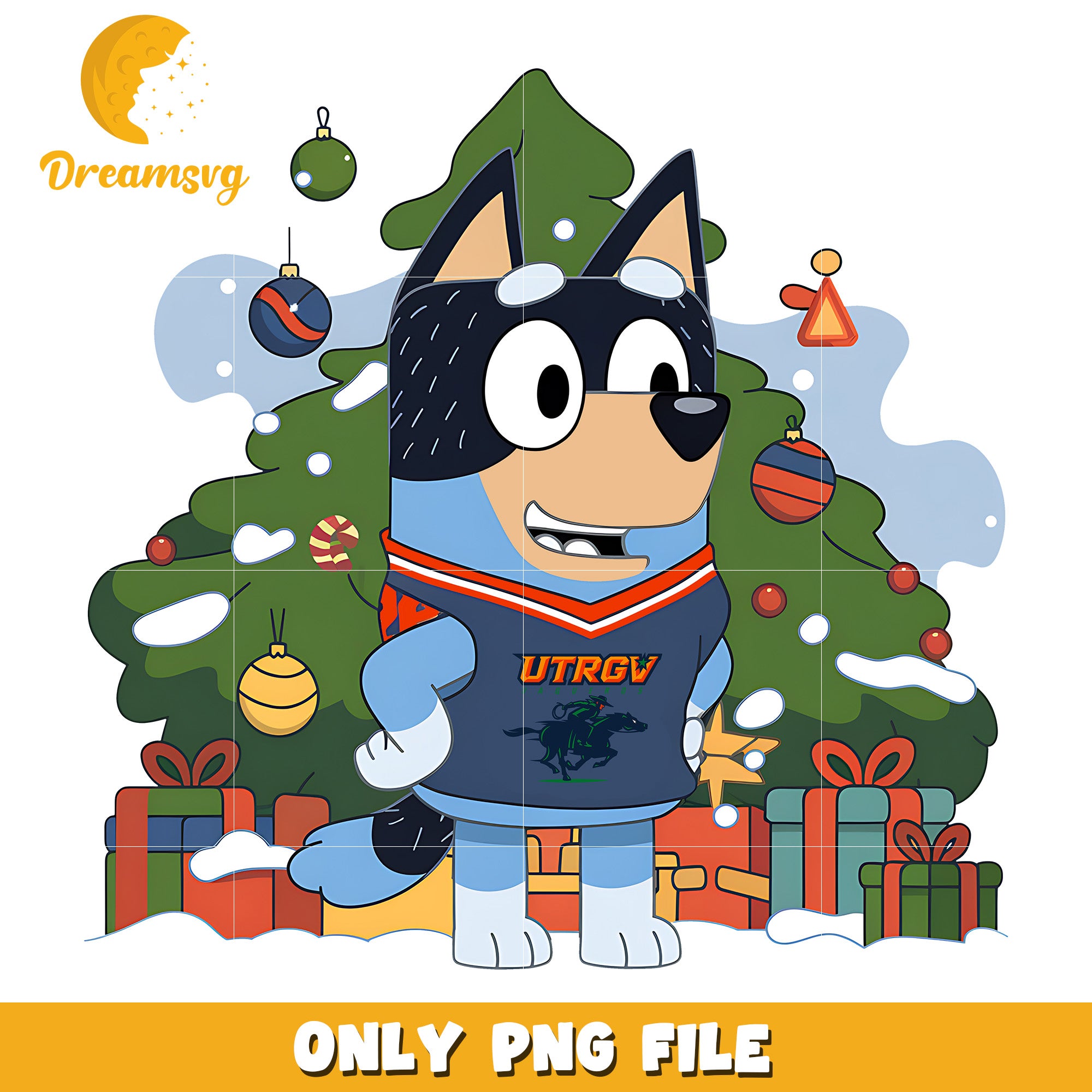 Bluey and christmas tree png, UTRGV Vaqueros png, ncaa png