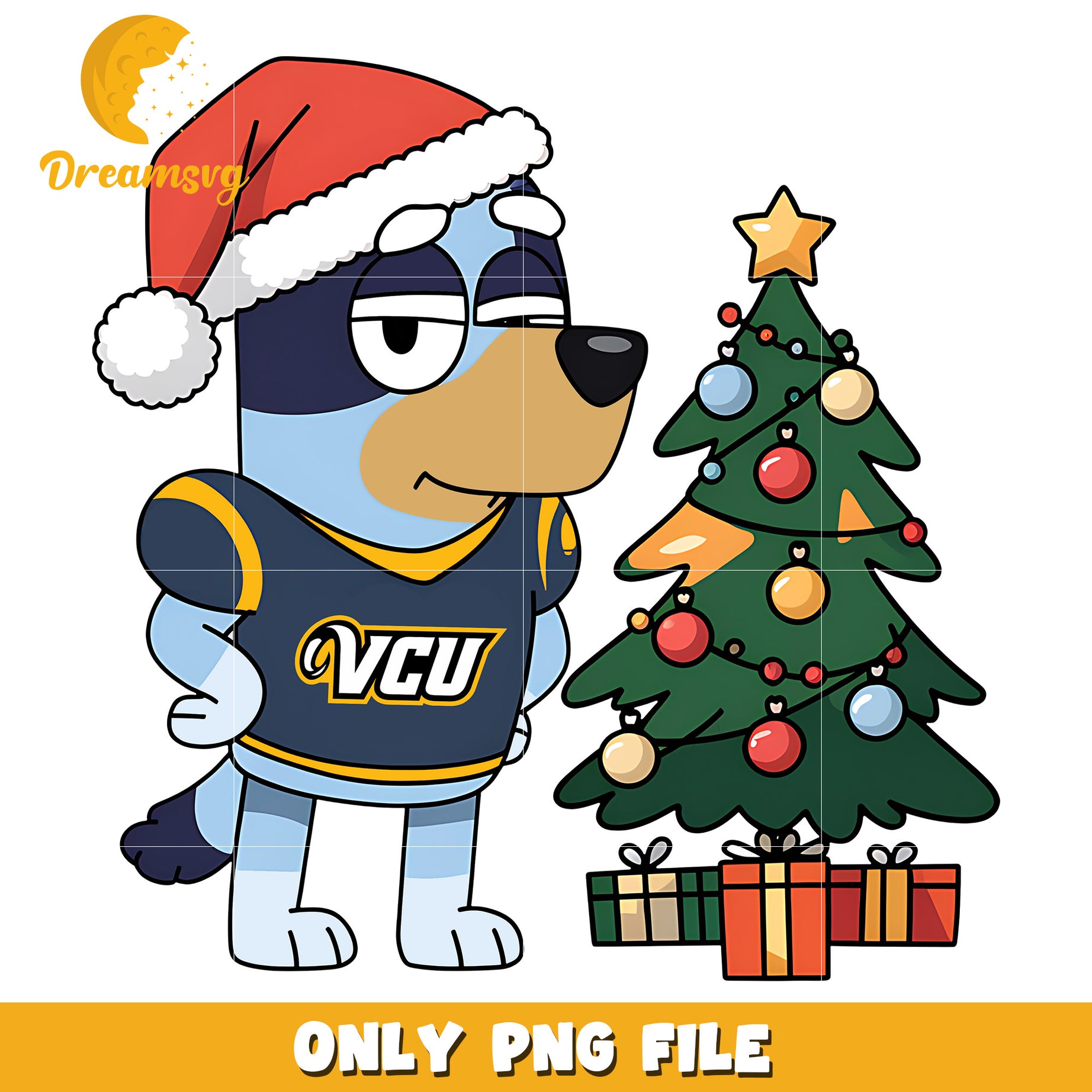 Bluey and christmas tree png, Virginia Commonwealth Rams png, ncaa png