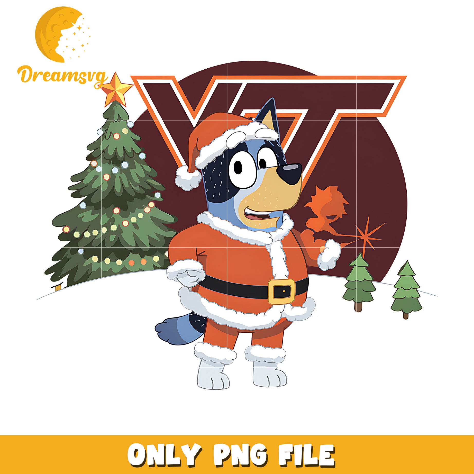 Bluey and christmas tree png, Virginia Tech Hokies png, ncaa png