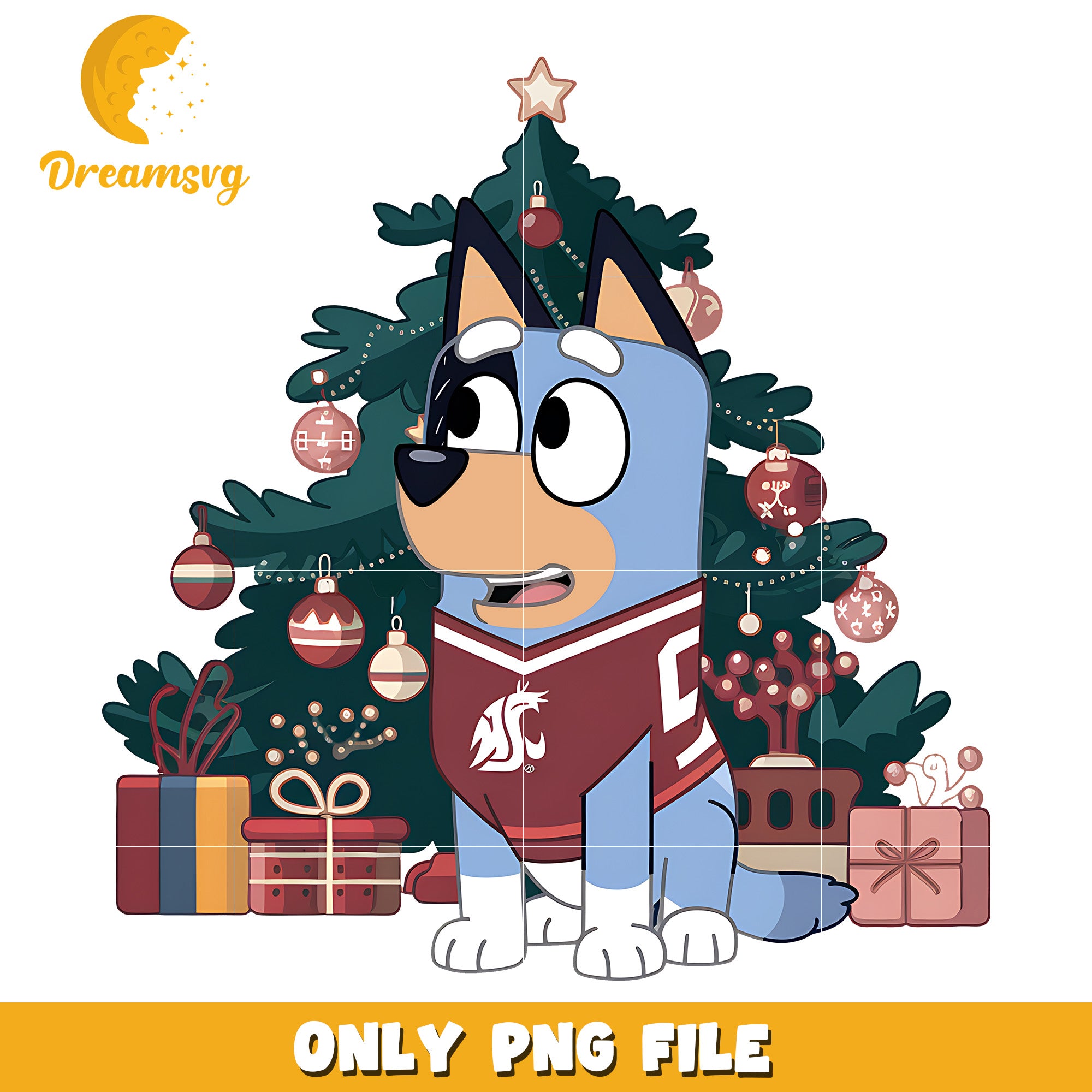 Bluey and christmas tree png, Washington State Cougars png, ncaa png