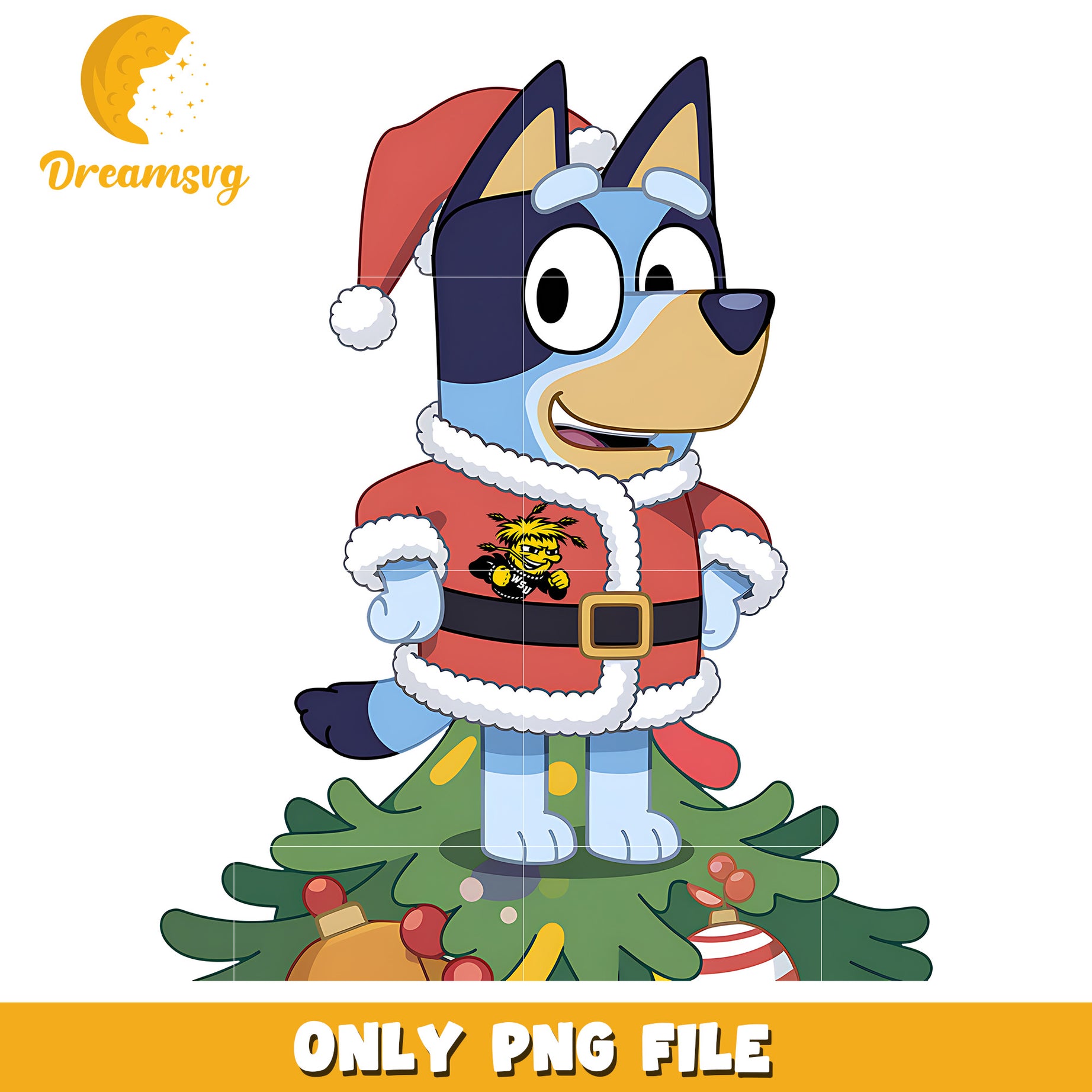 Bluey and christmas tree png, Wichita State Shockers png, ncaa png