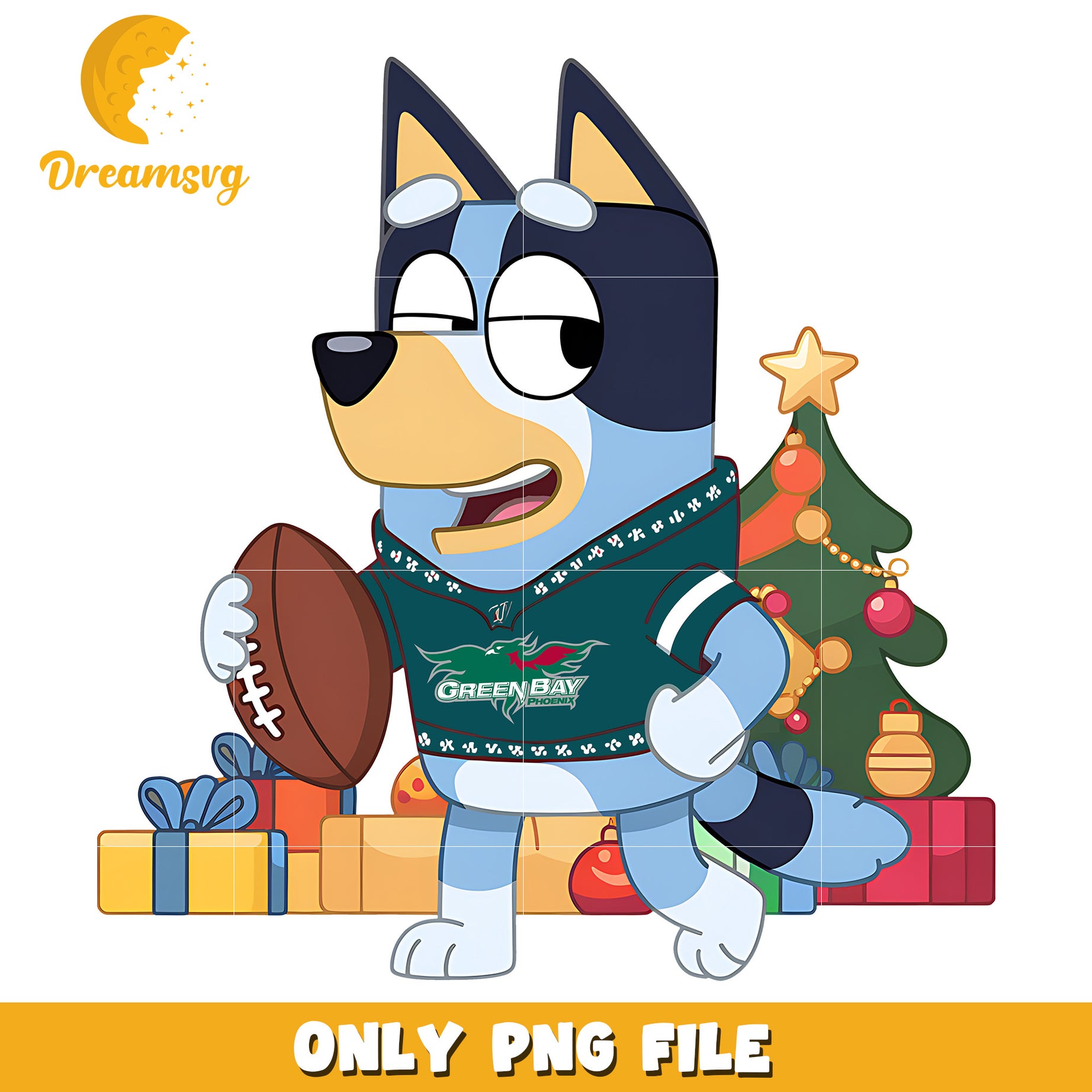 Bluey and christmas tree png, Wisconsin Green Bay Phoenix png, ncaa png