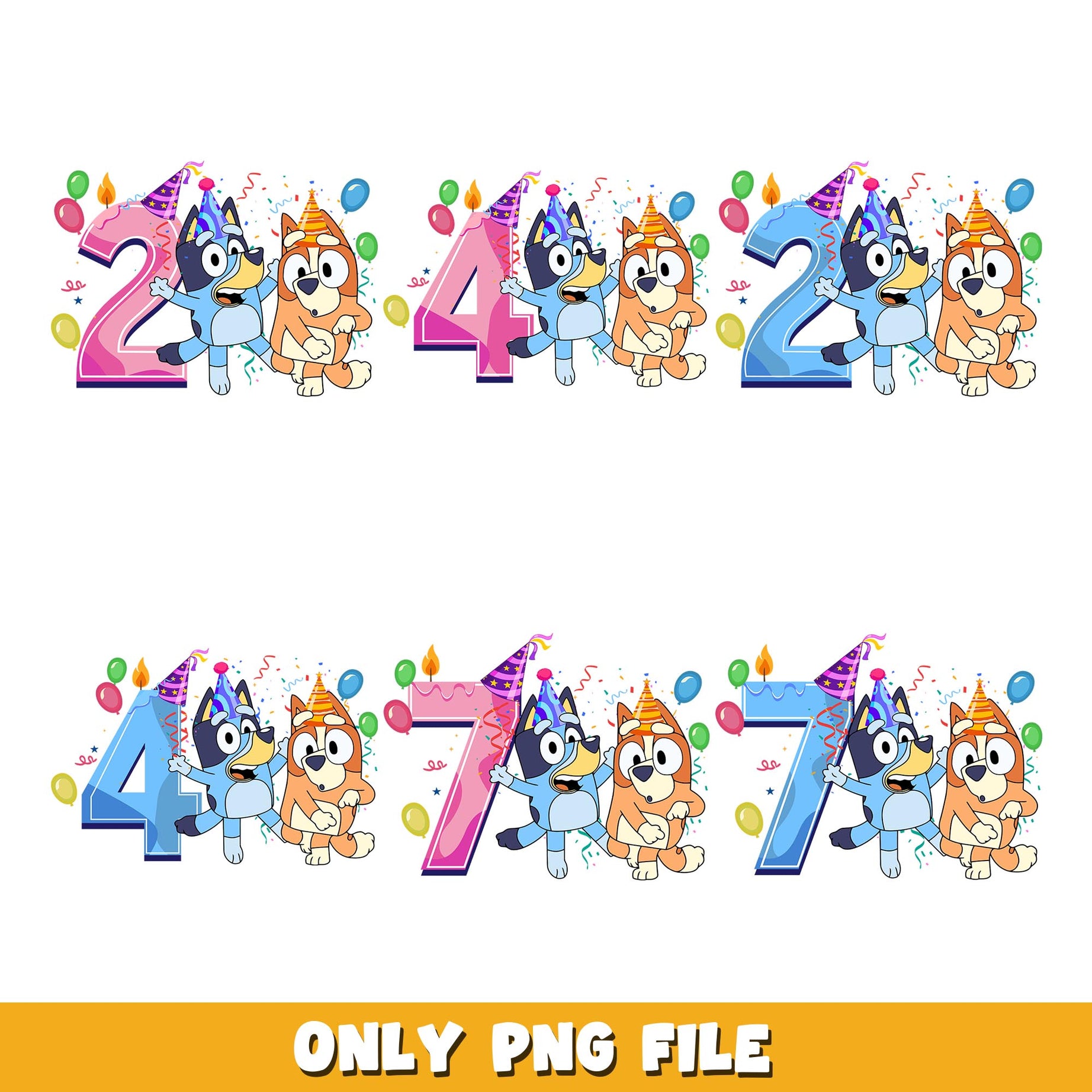 Bluey bingo birthday png, Bluey bundle png, cartoon png  