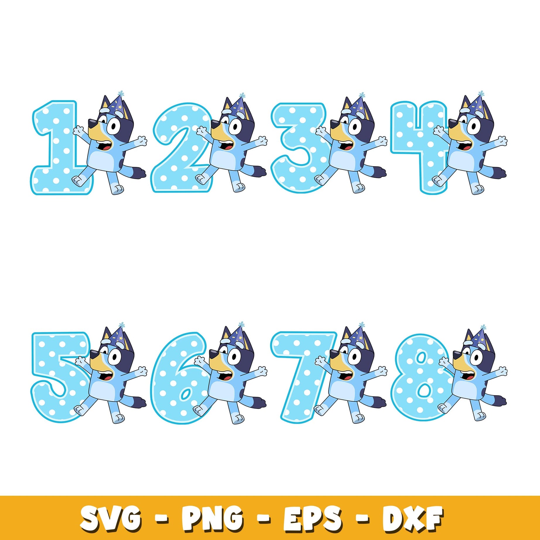 Bluey Happy Birthday svg, Bluey bundle svg, Cartoon svg 