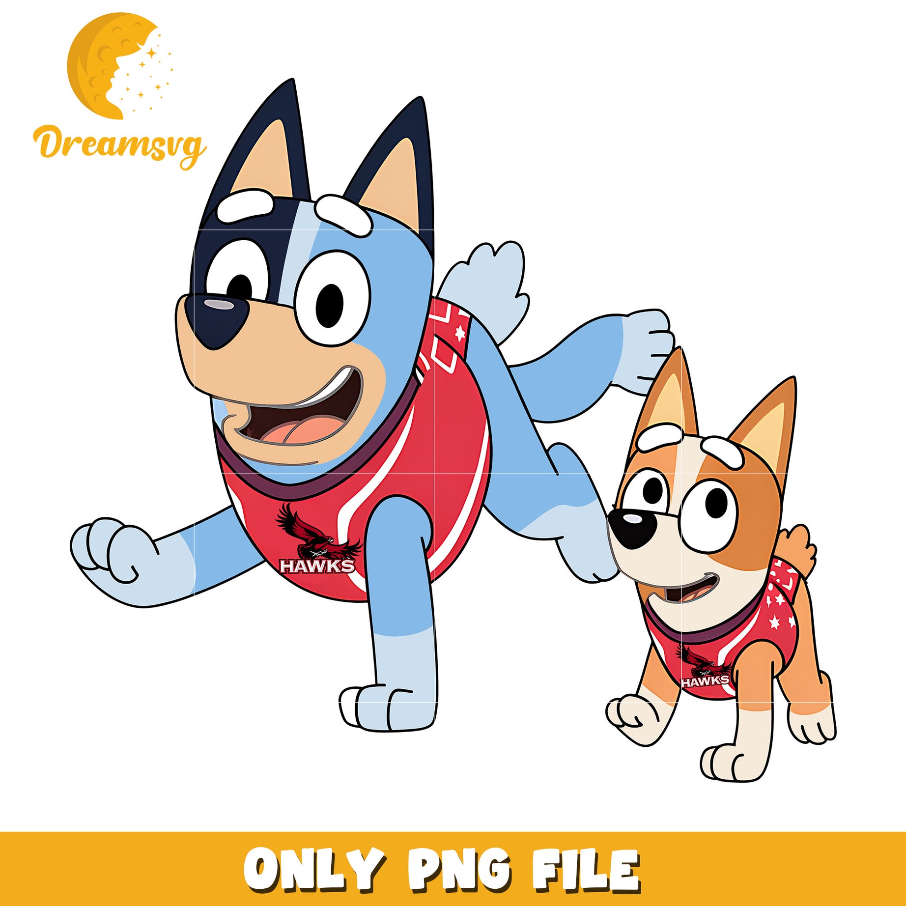 Bluey bingo characters png, St Joseph's Hawks png, ncaa png