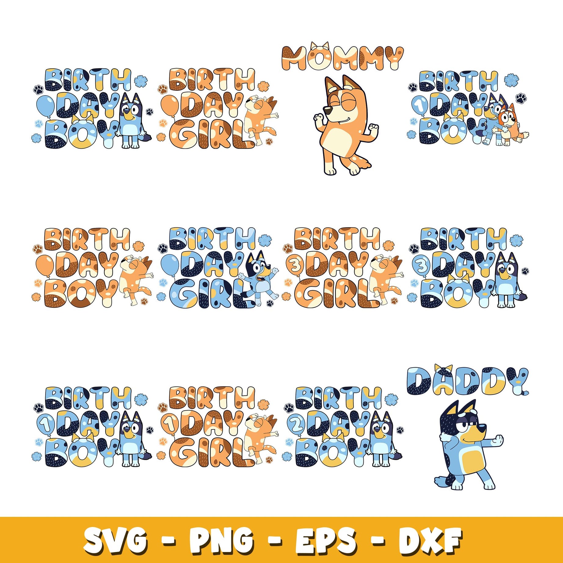 Bluey Dog Design svg, Bluey bundle svg, Cartoon svg 