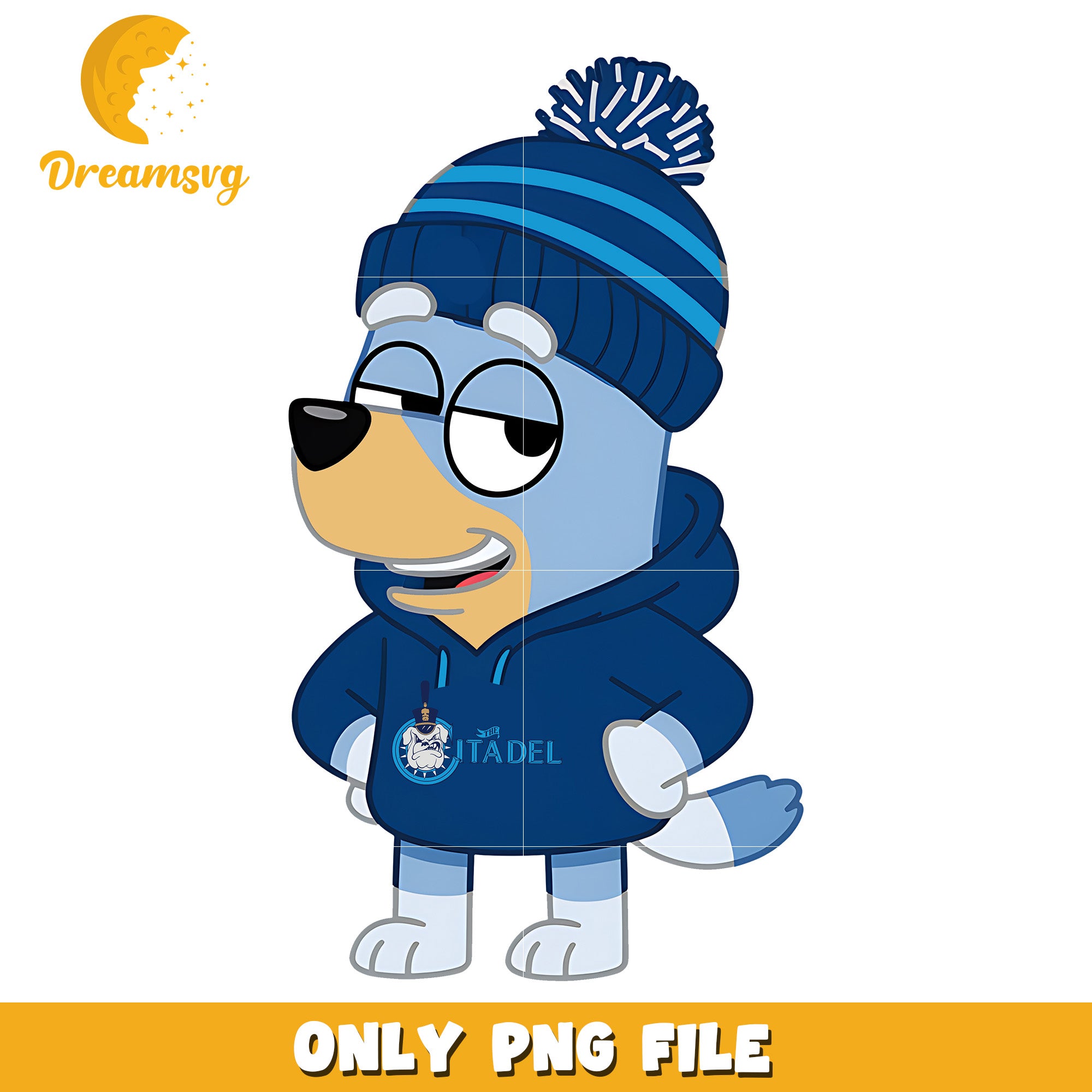 Bluey blue hoodie ncaa png, The Citadel Bulldogs png, ncaa png