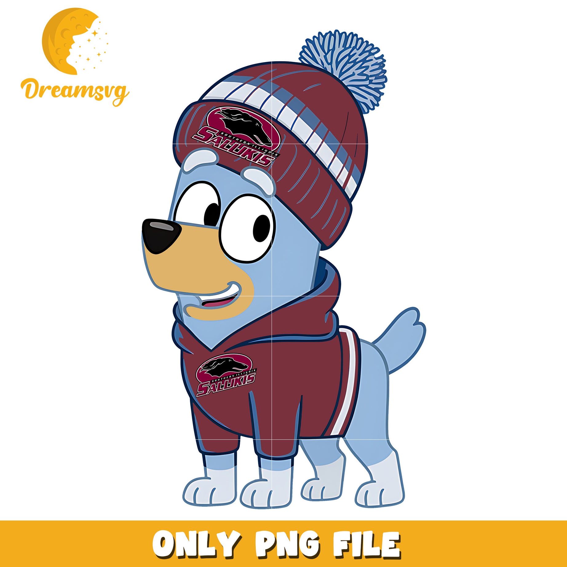 Bluey brown hoodie png, Southern Illinois Salukis png, ncaa png