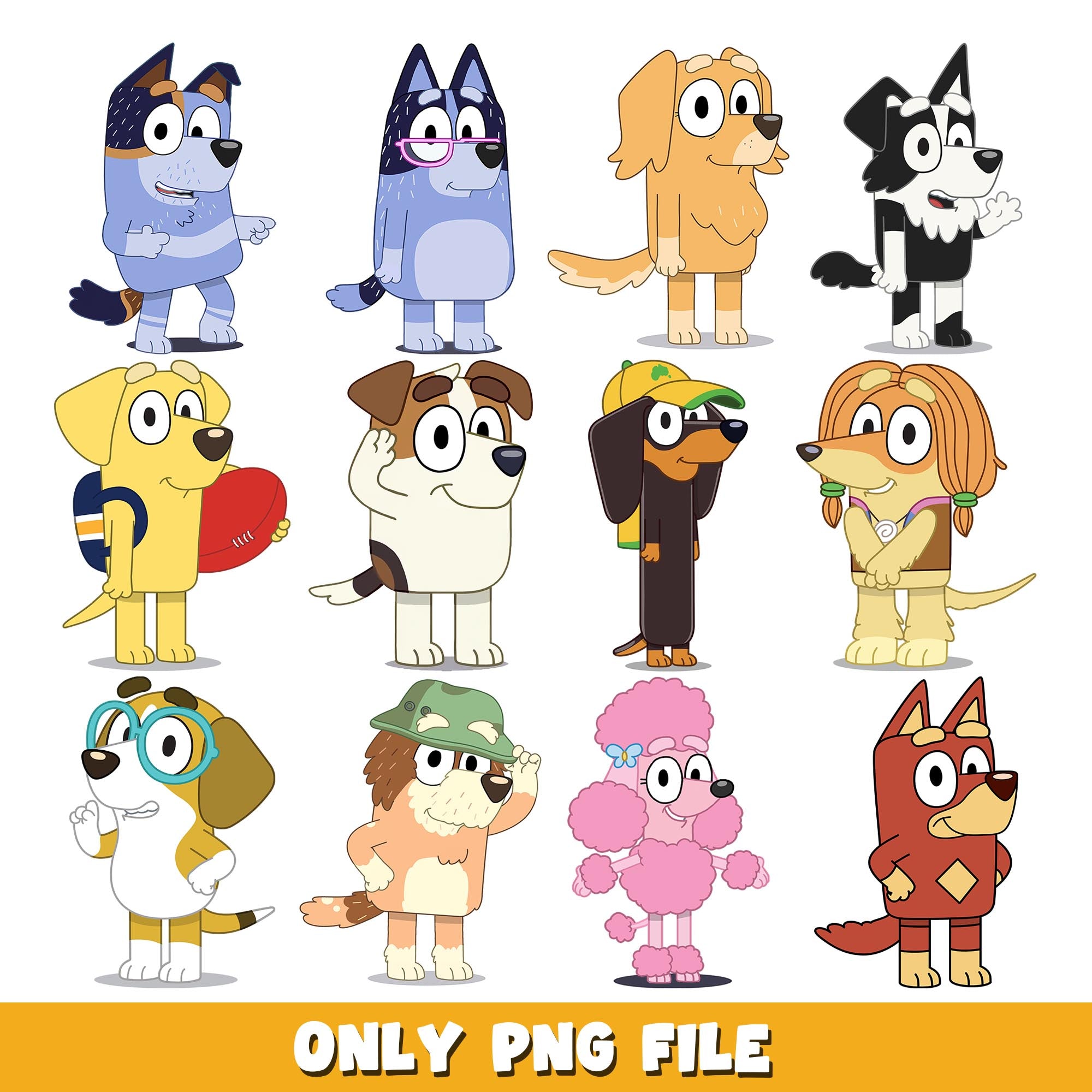 Bluey & Friends png, Bluey bundle png, cartoon png – DreamSVG Store