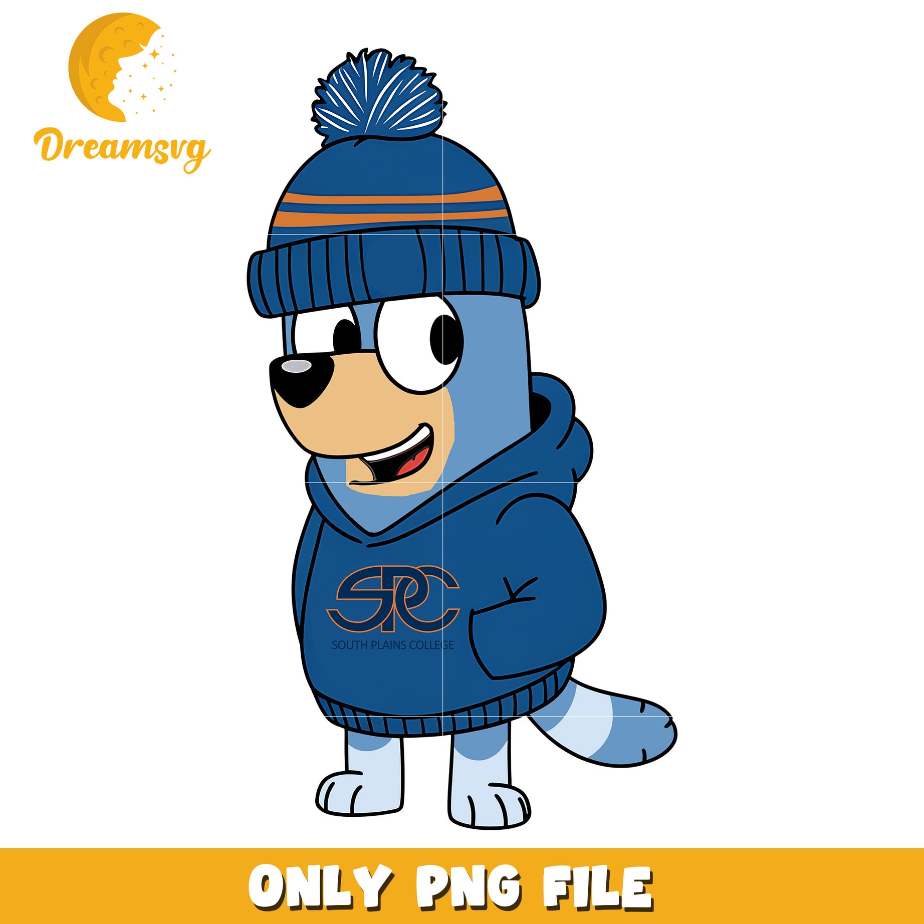 Bluey character hoodie ncaa png, Sout Plains College png, ncaa png