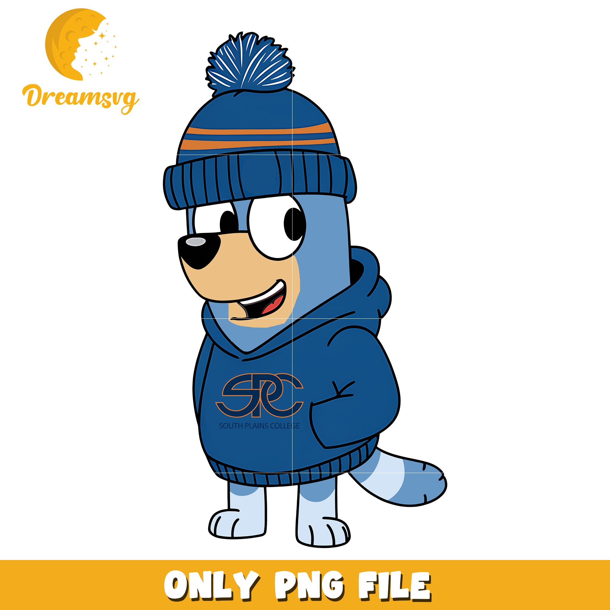 Bluey character hoodie ncaa png, Sout Plains College png, ncaa png