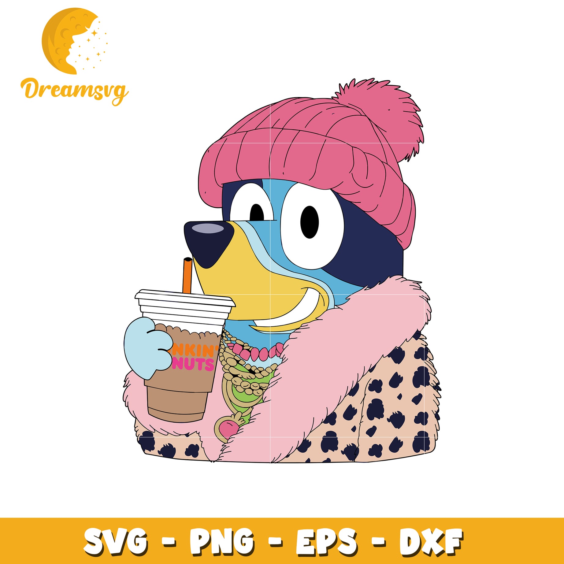 Bluey character love coffee svg, bluey character svg, coffee svg