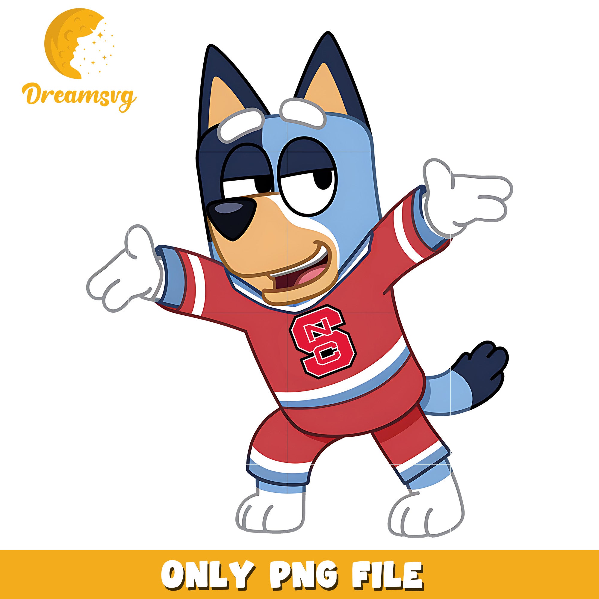 Bluey character png, NC State Wolfpack png, ncaa team png