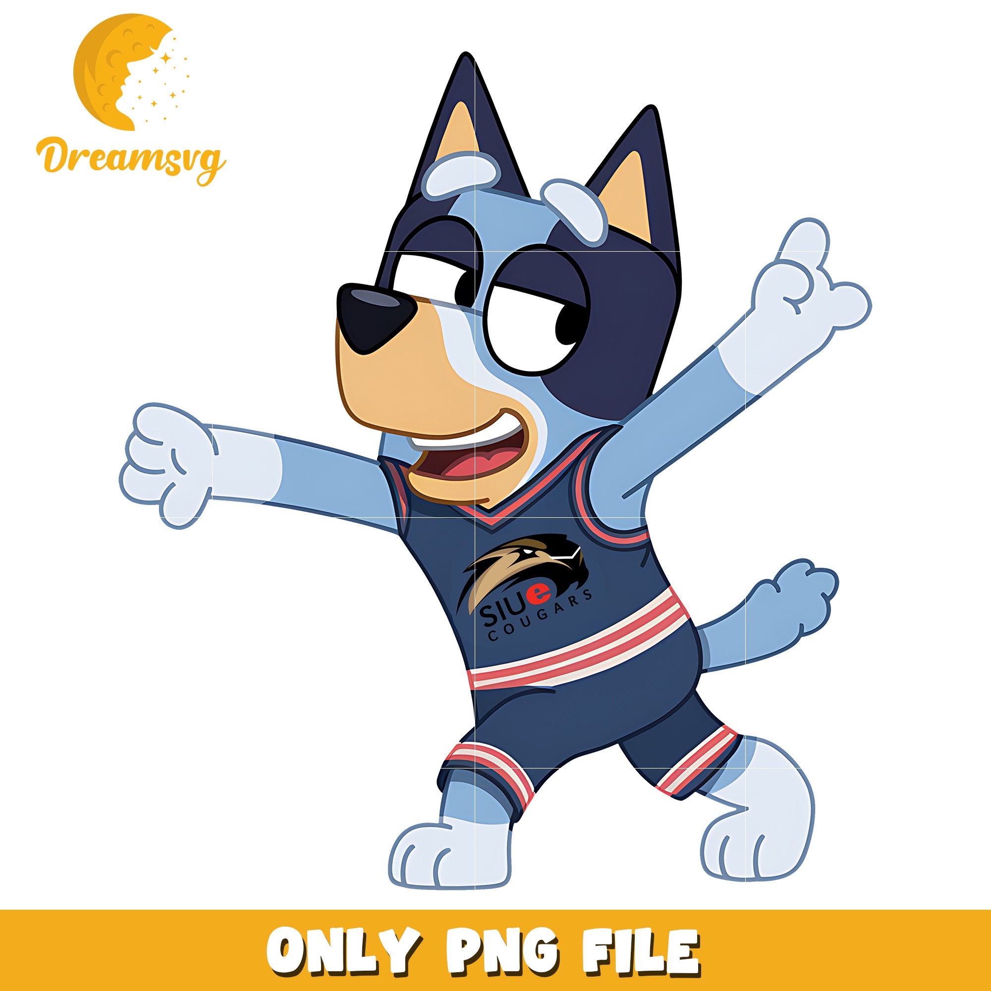 Bluey character png, SIU Edwardsville Cougars png, ncaa png