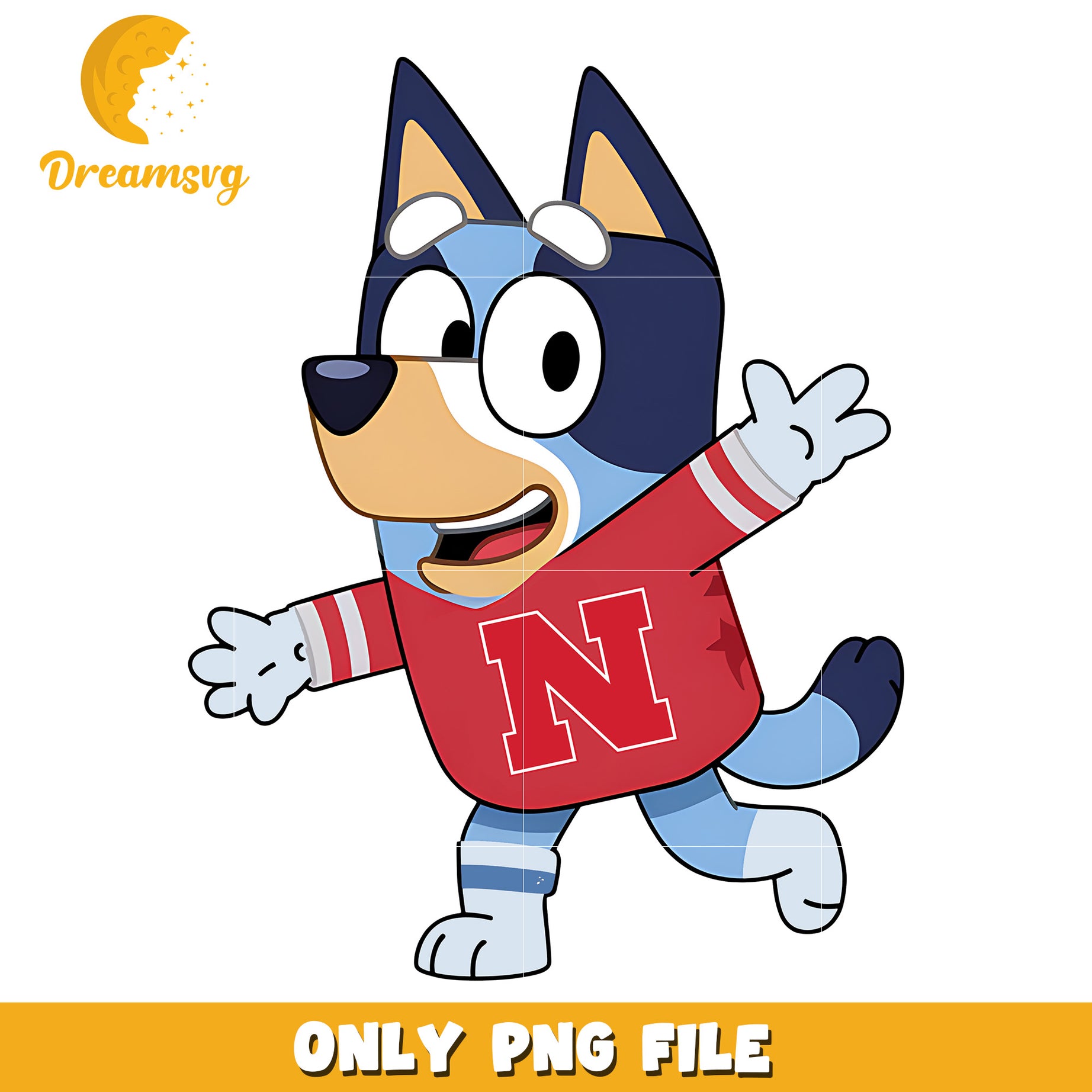 Bluey chearleader ncaa png, Nebraska Cornhuskers png, ncaa png