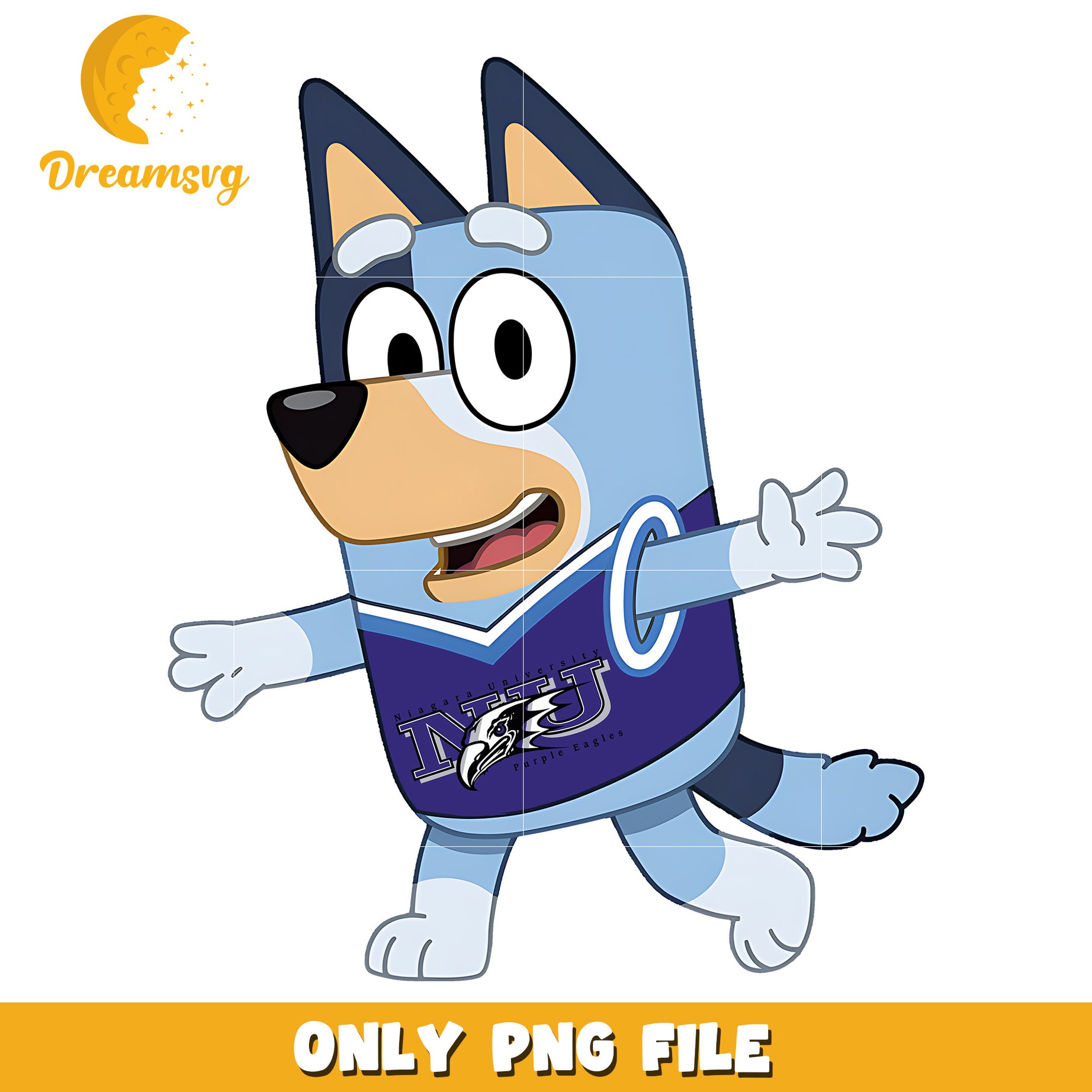 Bluey chearleader ncaa png, Niagara Purple Eagles png, ncaa png