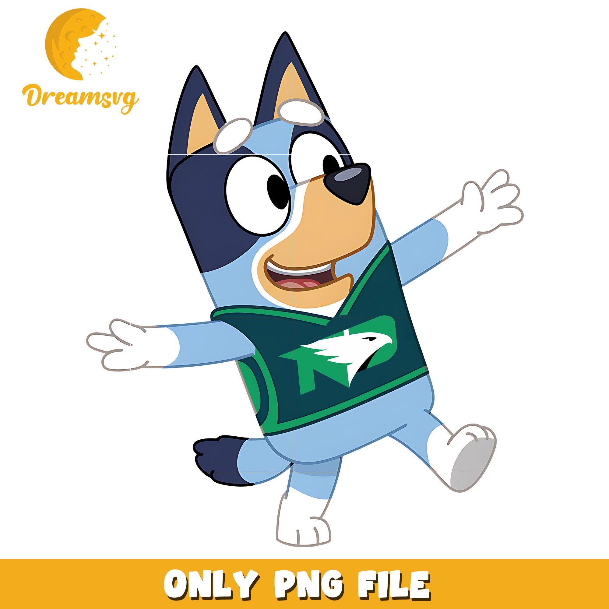 Bluey chearleader ncaa png, North Dakota Fighting Hawks png, ncaa png