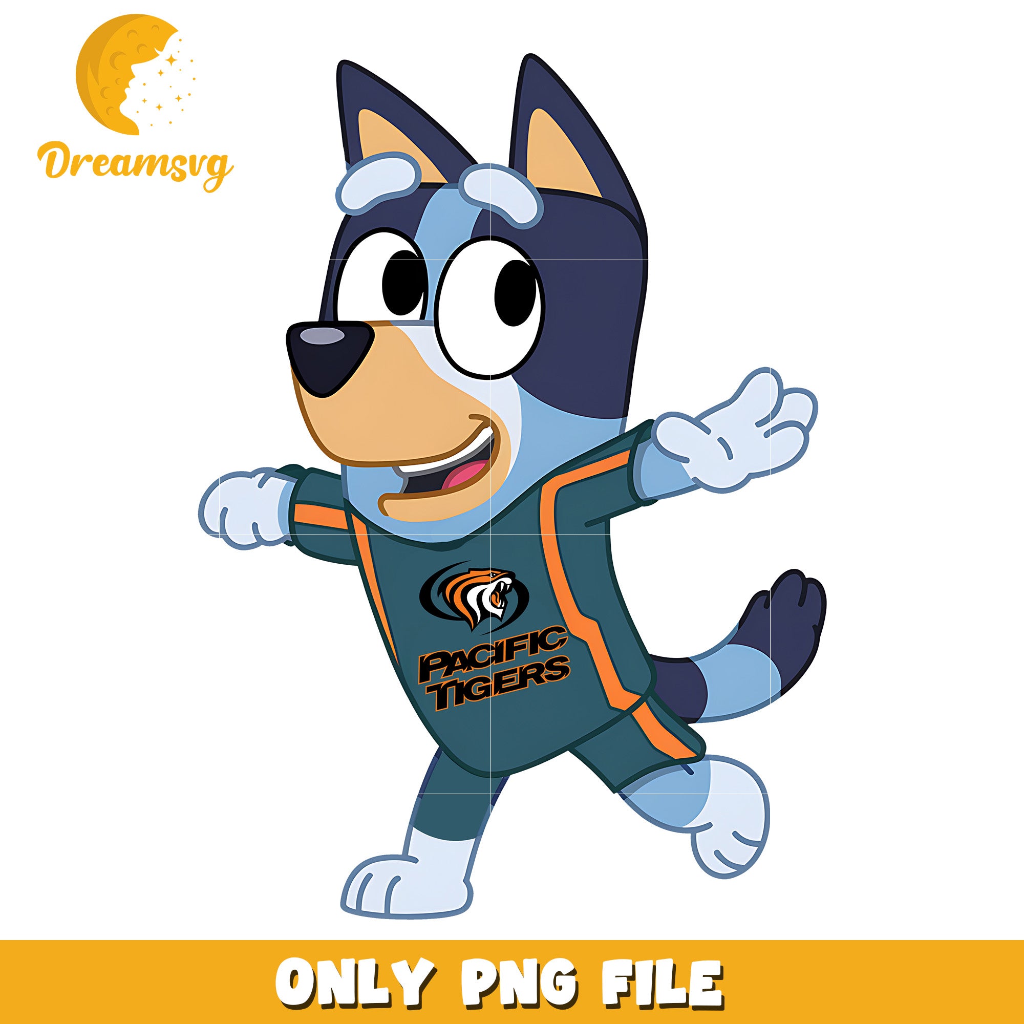 Bluey chearleader ncaa png, Pacific Tigers png, ncaa png