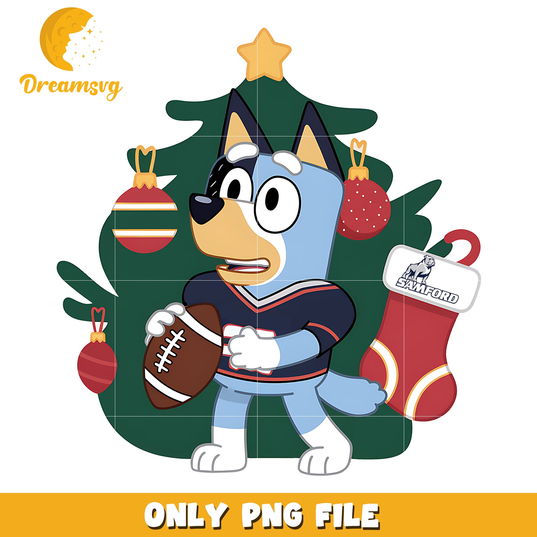 Bluey christmas art png, Samford Bulldogs png, ncaa png