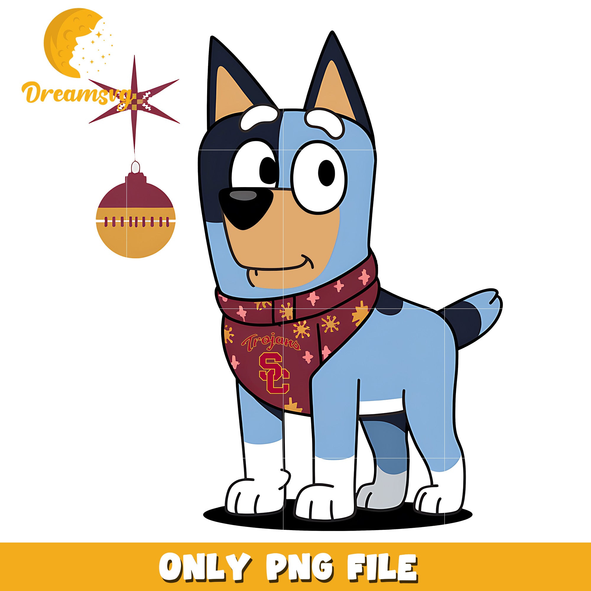 Bluey christmas bauble png, Southern California Trojans png