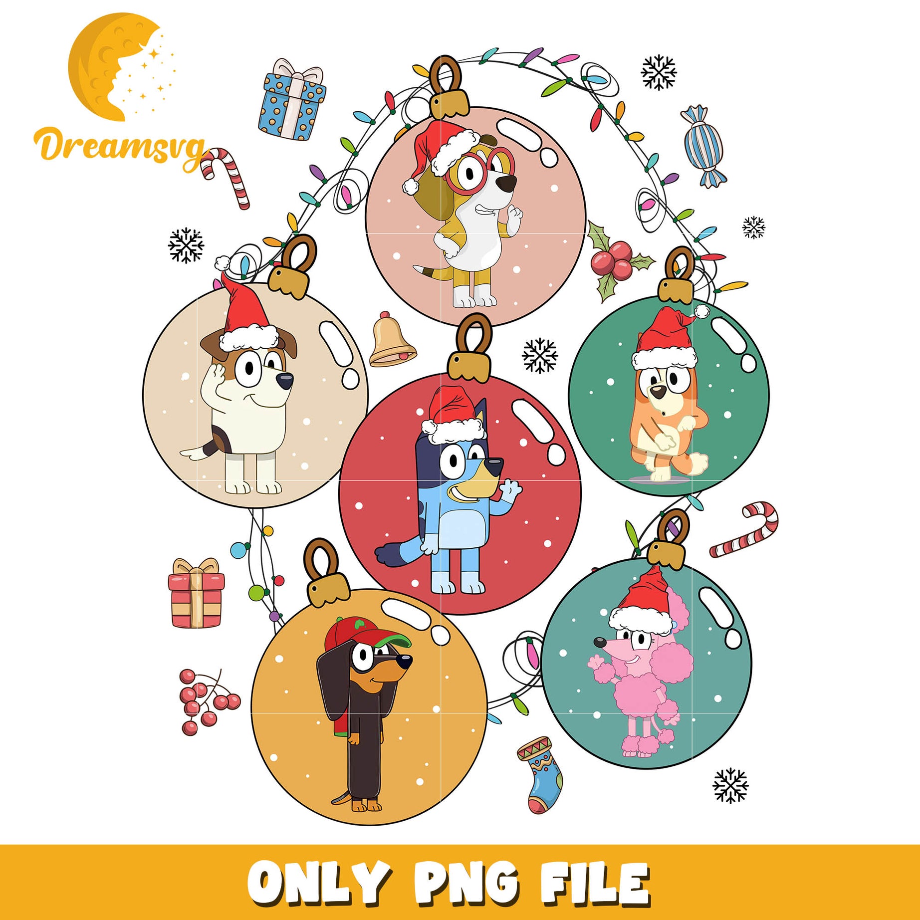 Bluey christmas family cartoon png, bluey disney world​ png