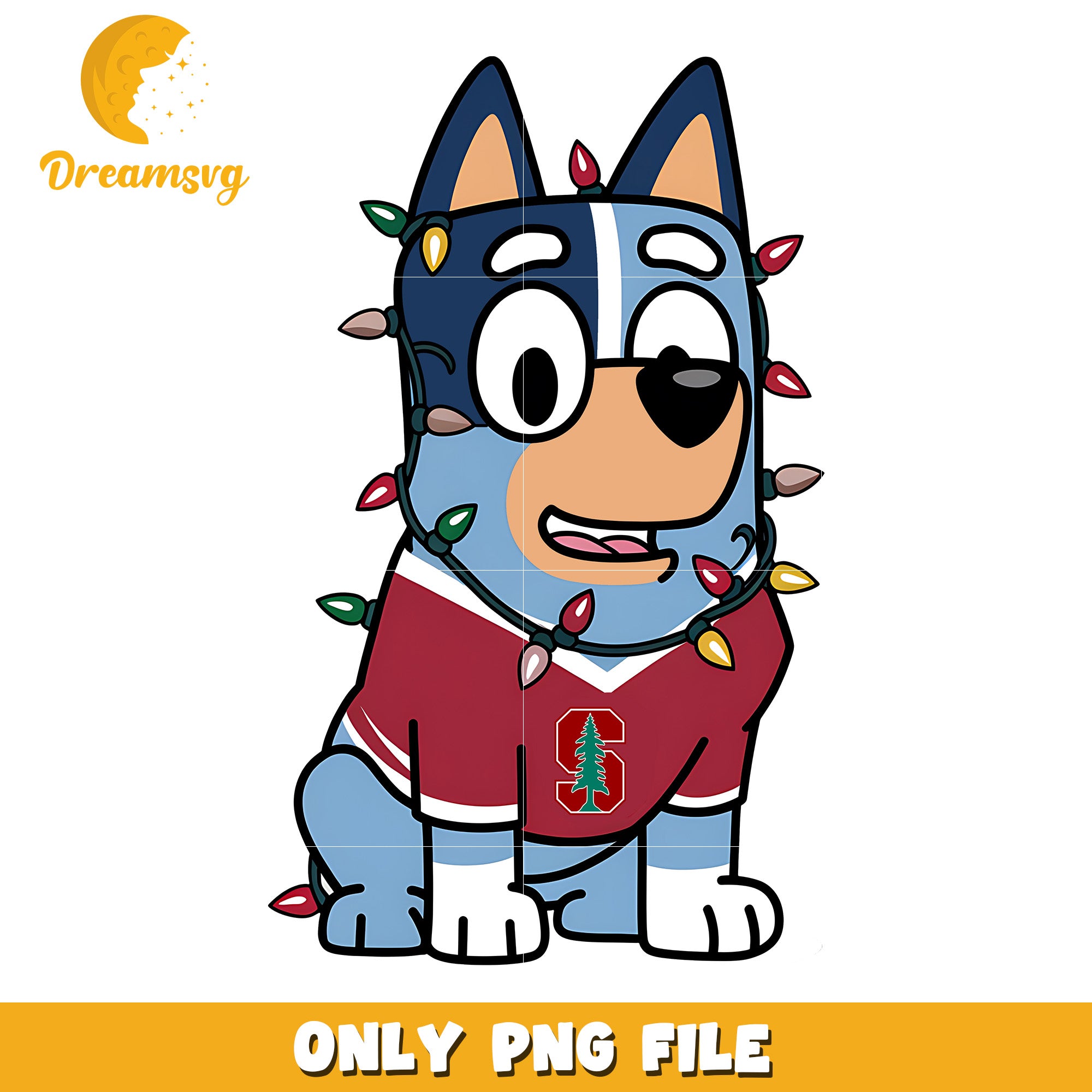 Bluey christmas light png, Stanford Cardinal png, ncaa png