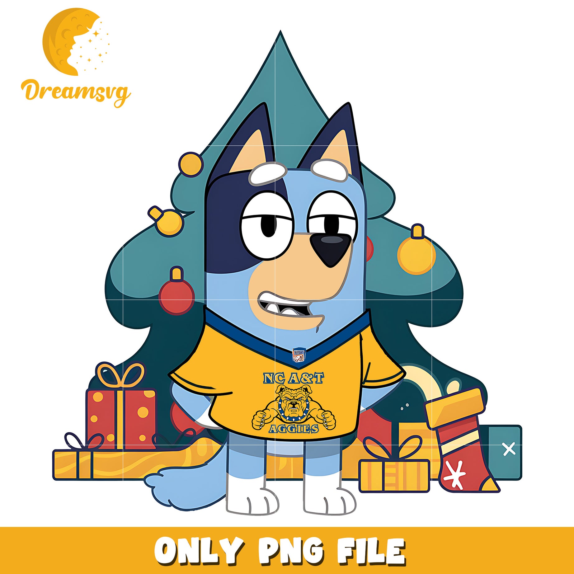 Bluey christmas present png, North Carolina A&T Aggies png, ncaa png