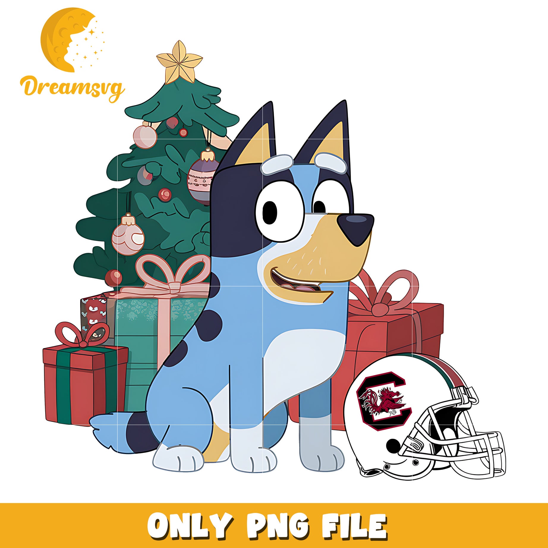 Bluey christmas tree Gamecocks helmet png, South Carolina Gamecocks png