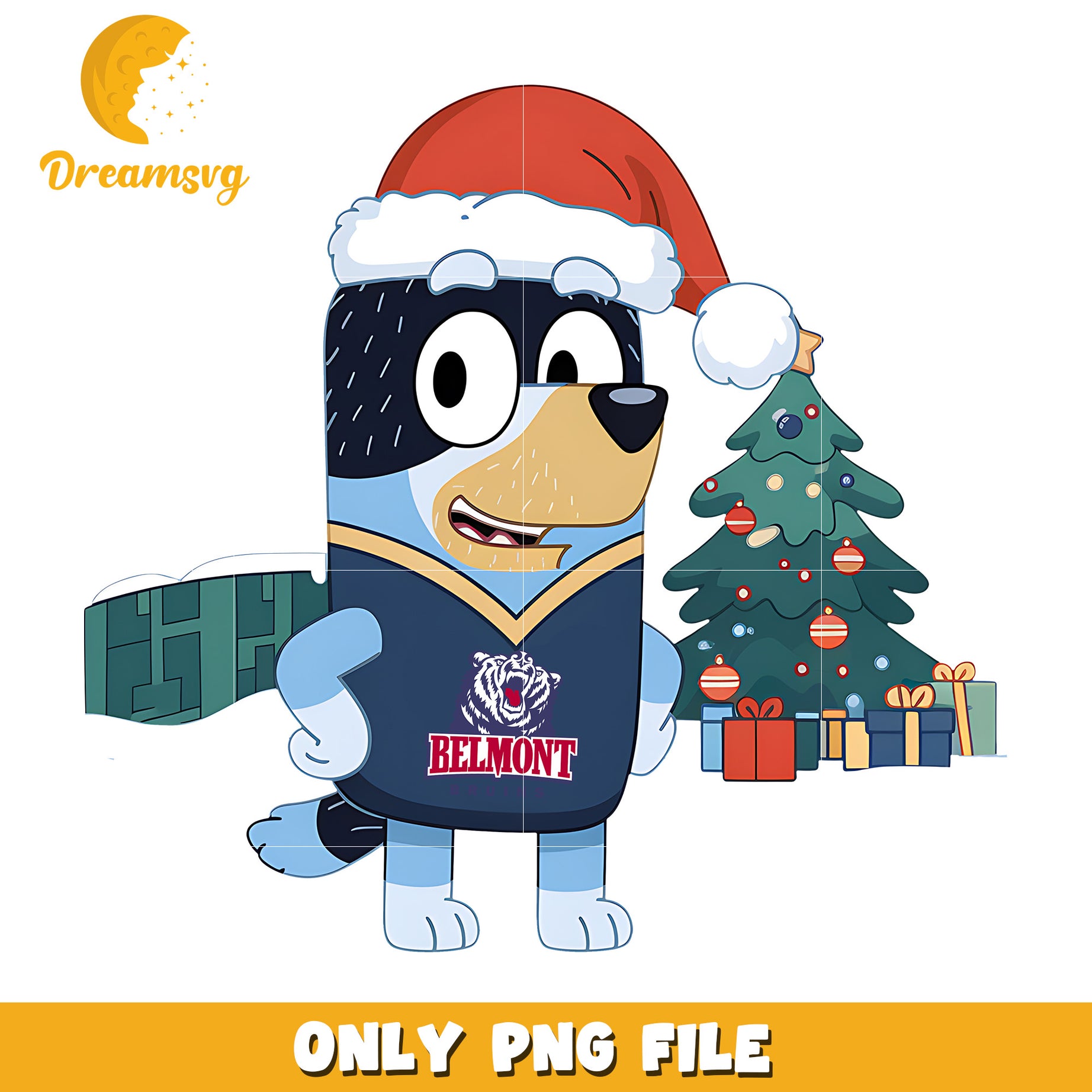 Bluey christmas tree png, Belmont Bruins png, ncaa png
