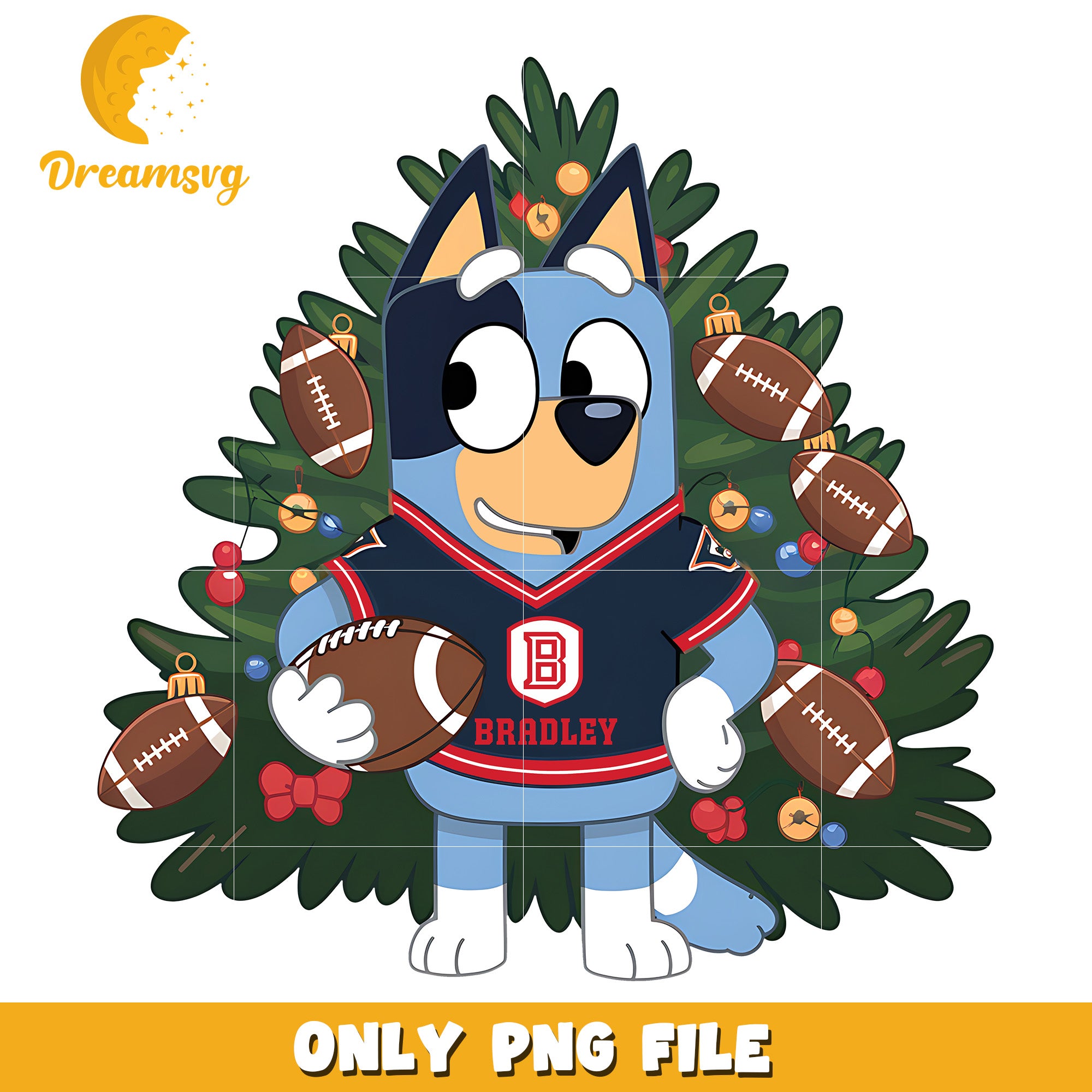 Bluey christmas tree png, Bradley Braves png, ncaa png