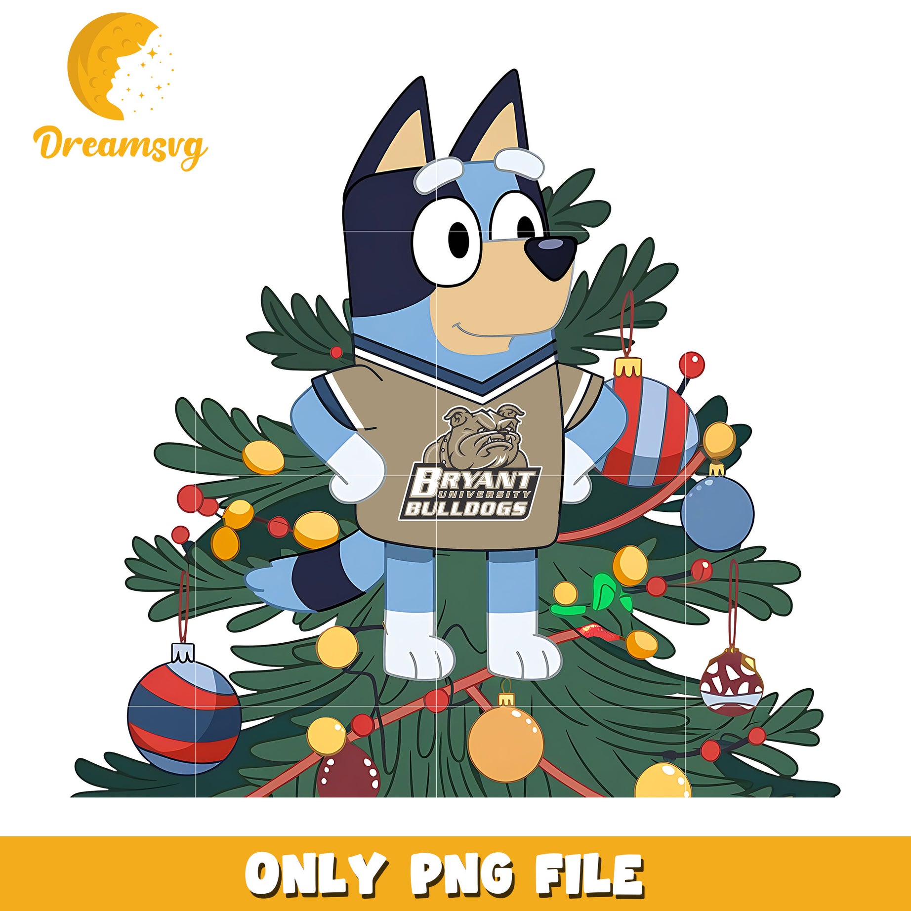 Bluey christmas tree png, Bryant Bulldogs png, ncaa png