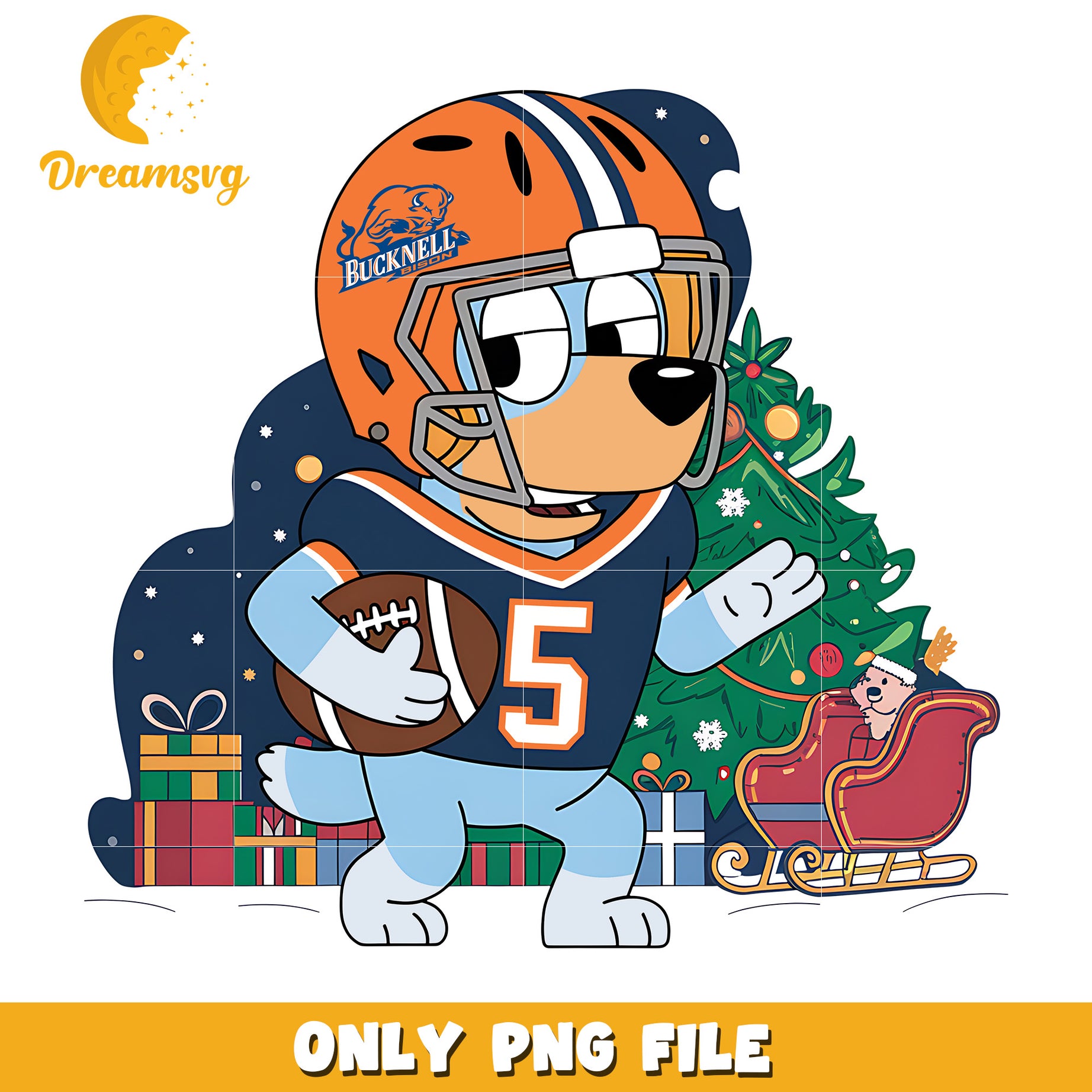 Bluey christmas tree png, Bucknell Bison png, ncaa png