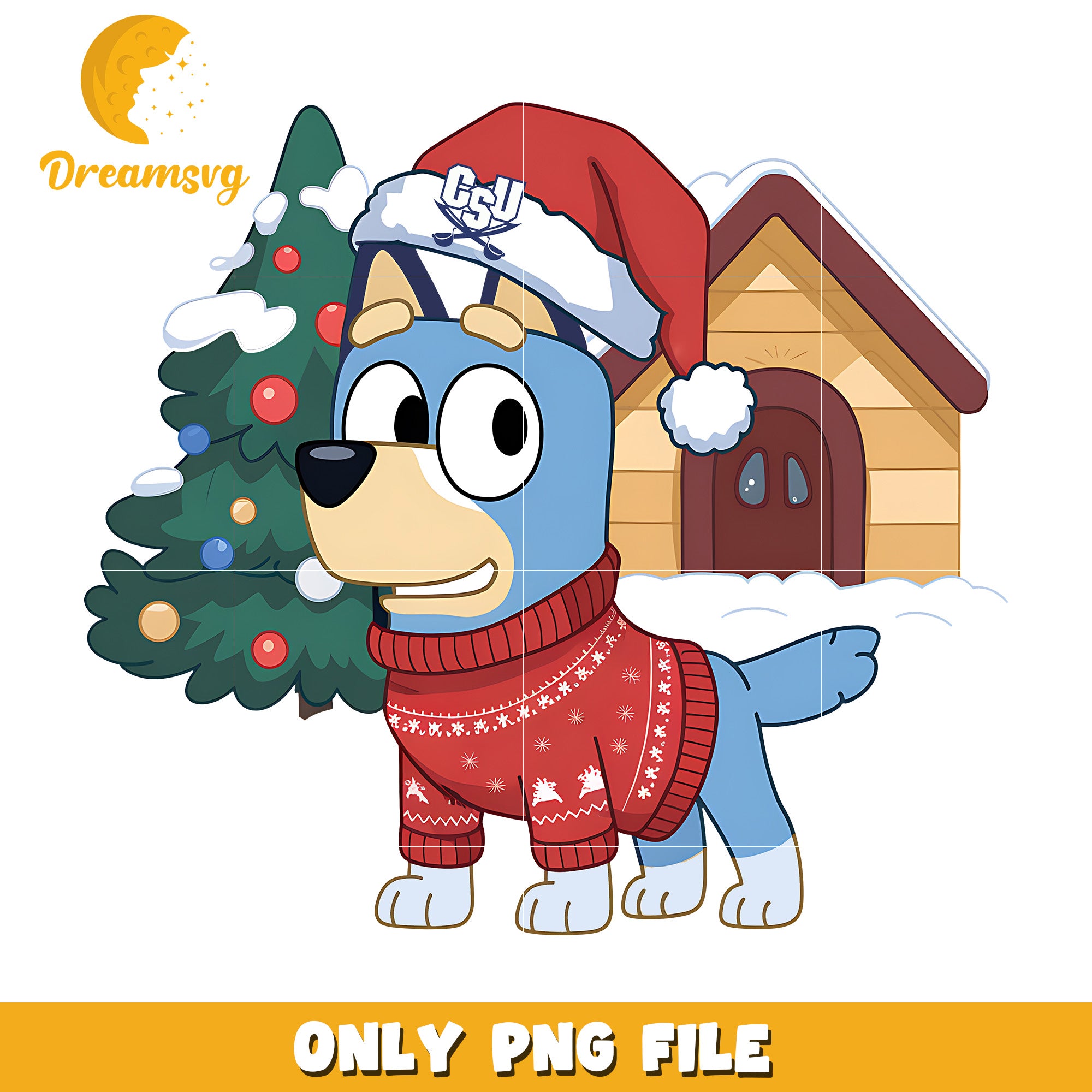 Bluey christmas tree png, CSU Buccaneers png, ncaa png